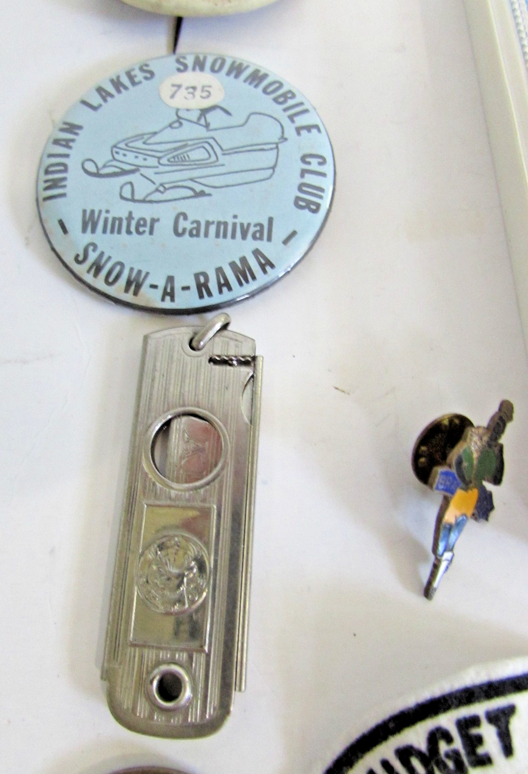 Junk Drawer Lot Goldwater Pins Masonic Detective Patch Chi Alpha Black Americana