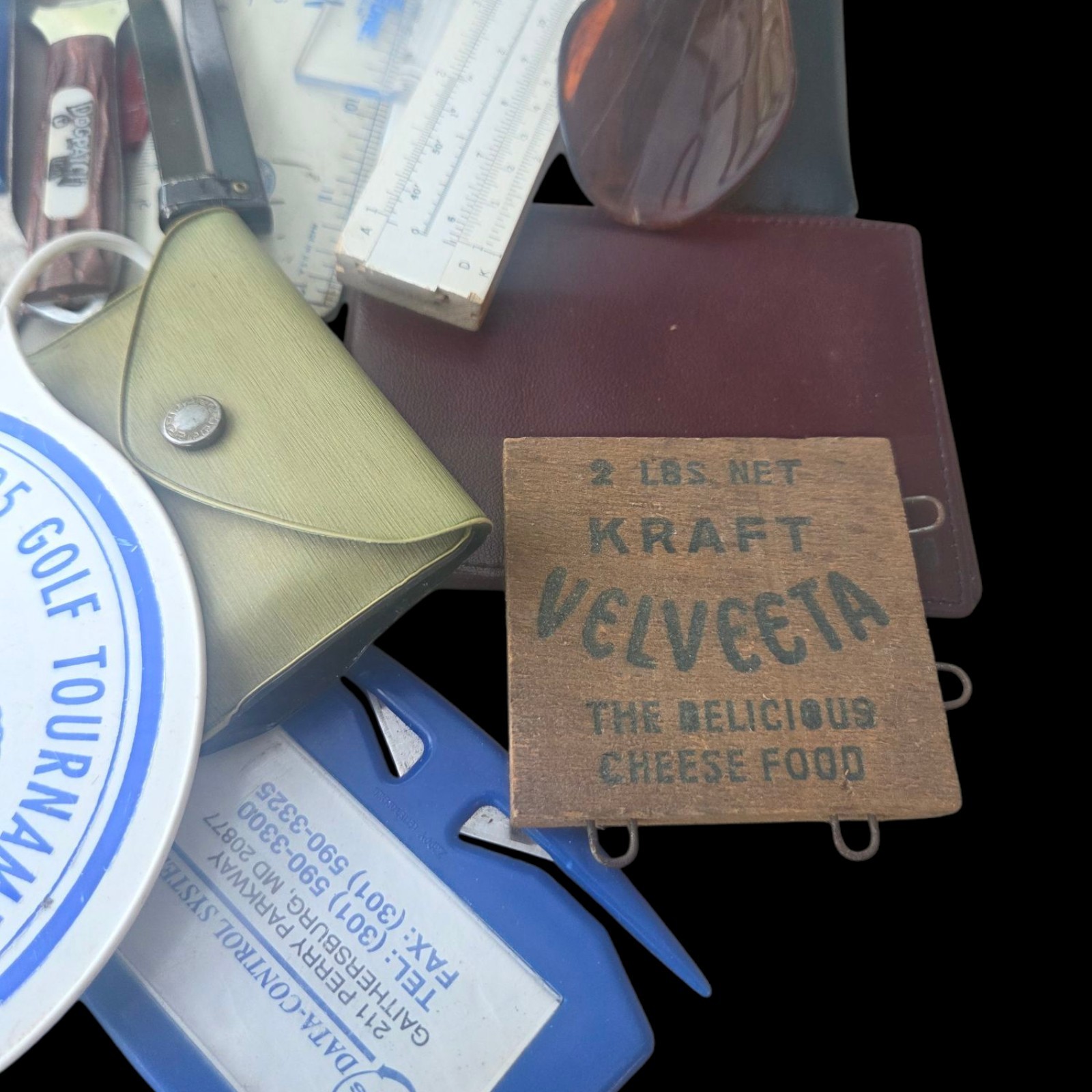 Vtg Junk Drawer Grandpas Desk Lot of Advertising Rulers Bottle Openers Keychains