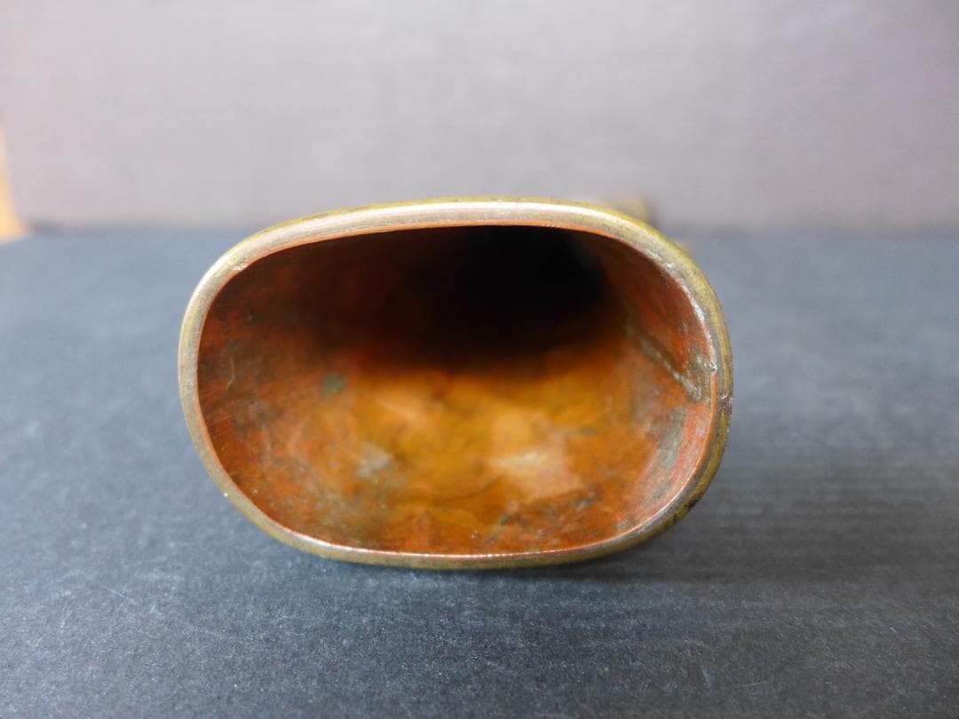 Period piece, old tofu shop’s trumpet, tofu seller’s trumpet, made of copper