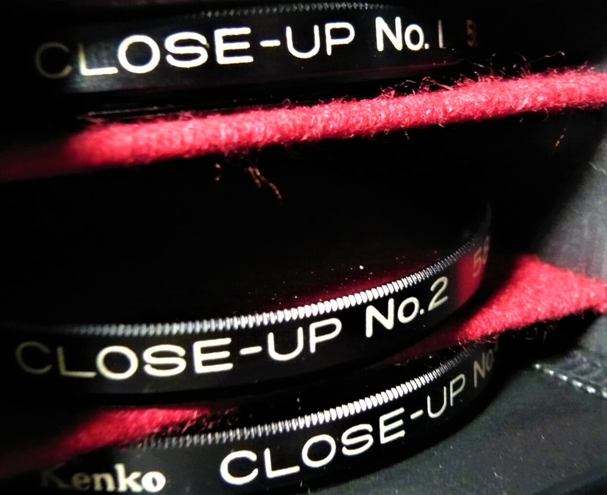 52mm KENKO CLOSE-UP COATED LENS SET +1 +2 +4 with case.NEW !