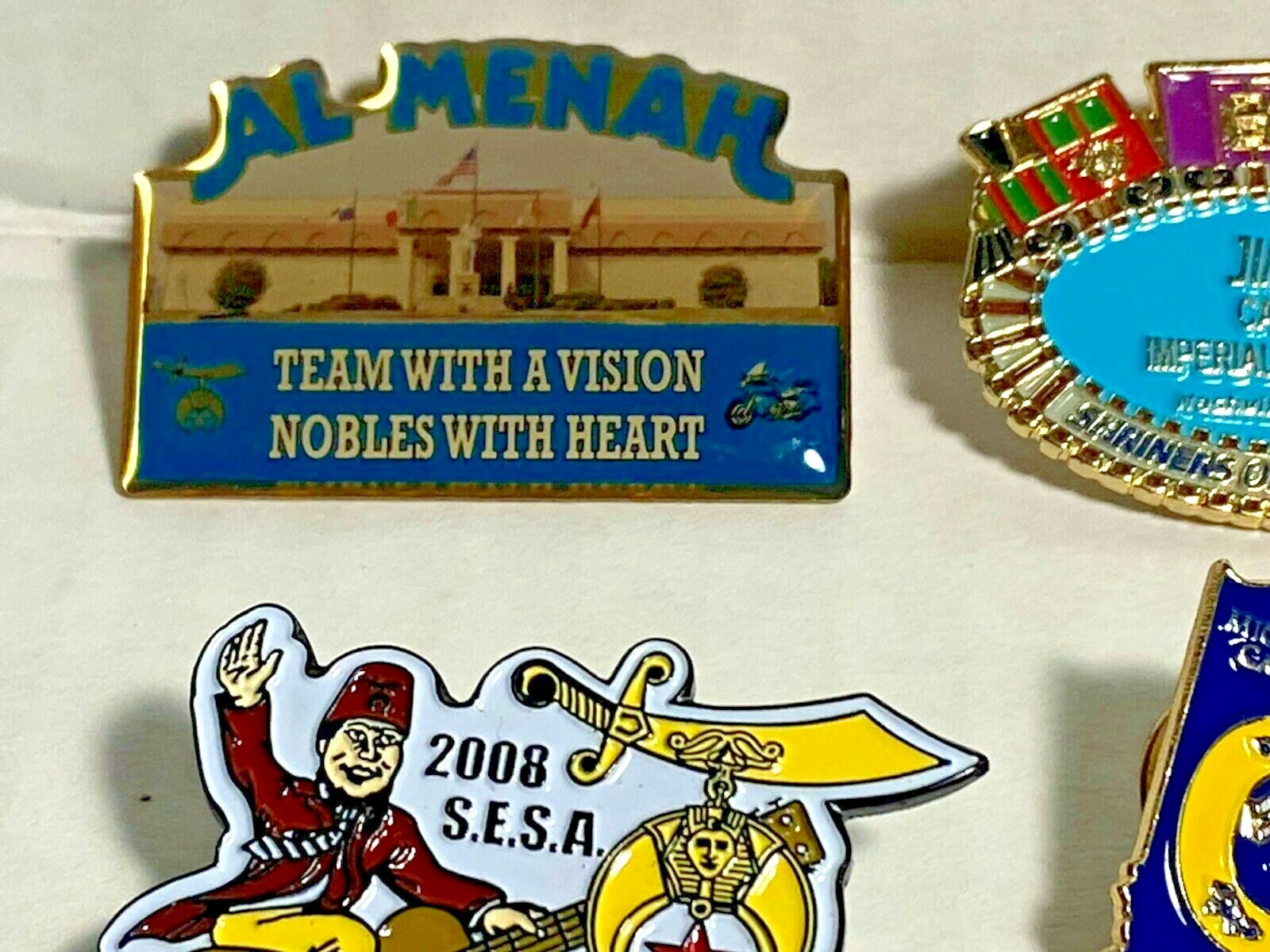 JUNK DRAWER Lot of Shriners Pins, money clip, Lapel & hat Pins-13 pieces- LILA