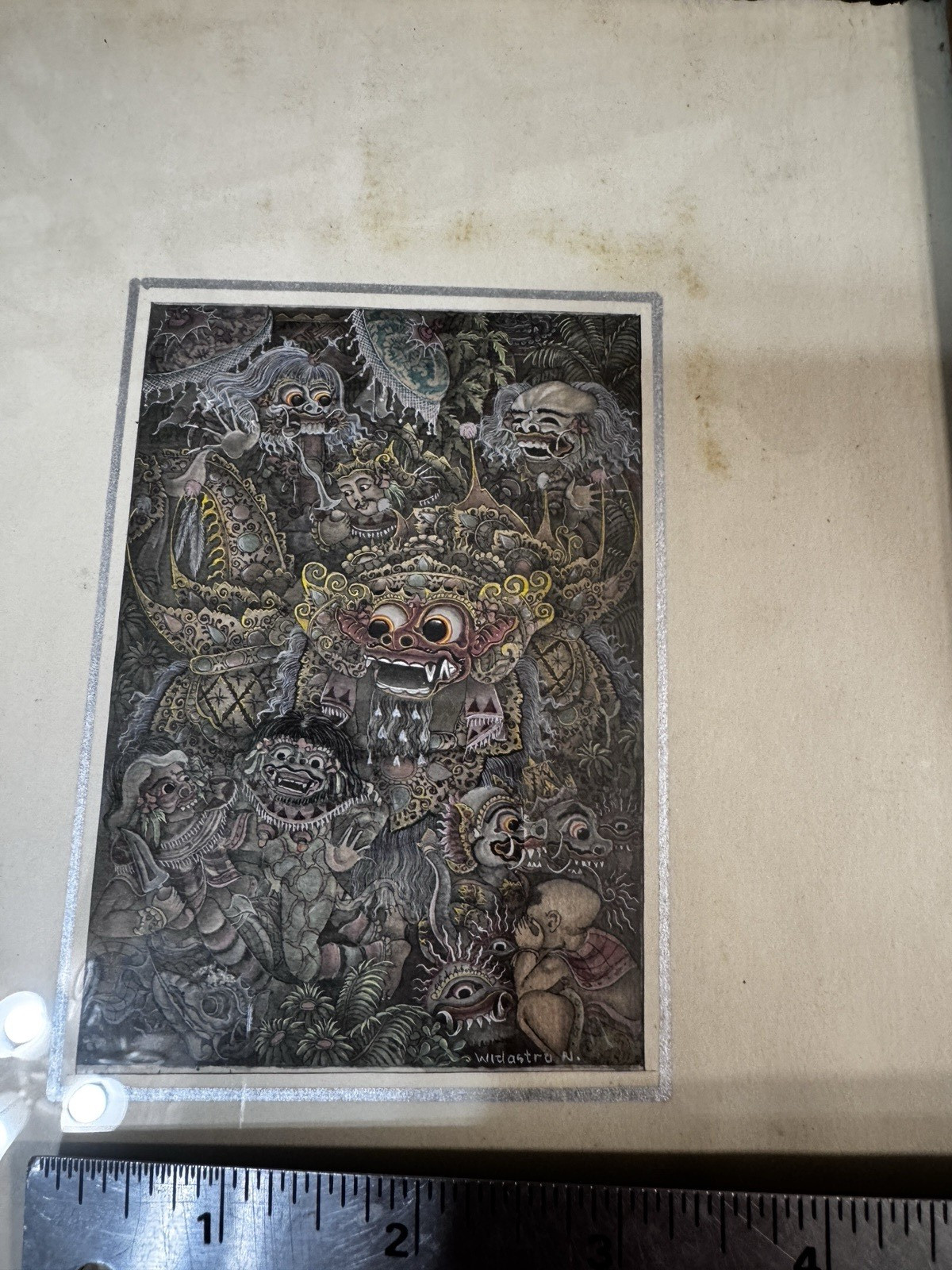 Miniature Framed Balinese Bali Traditional Painting