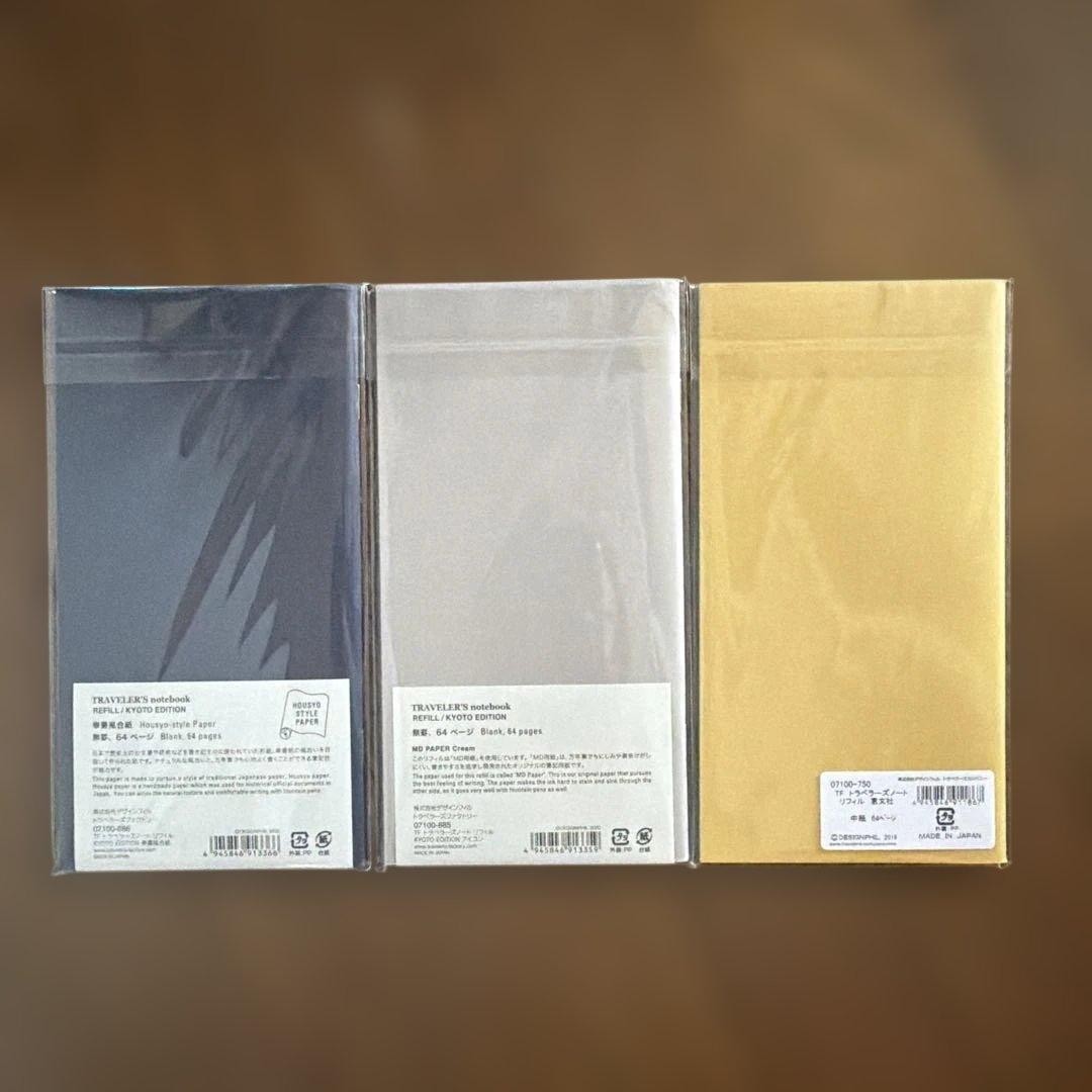 TRAVELER’S FACTORY TRAVELER’S NOTE REFILL 3 BOOKS KYOTO LIMITED