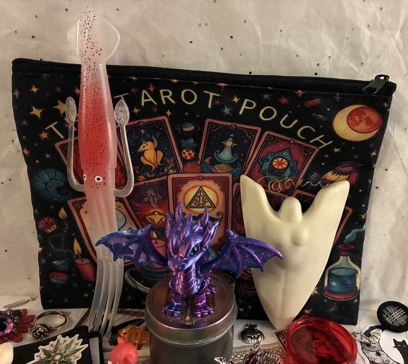 Ghost Log Booklet Goddess Figurine Tarot Pouch Charms Junk Drawer Wicca Art Lot