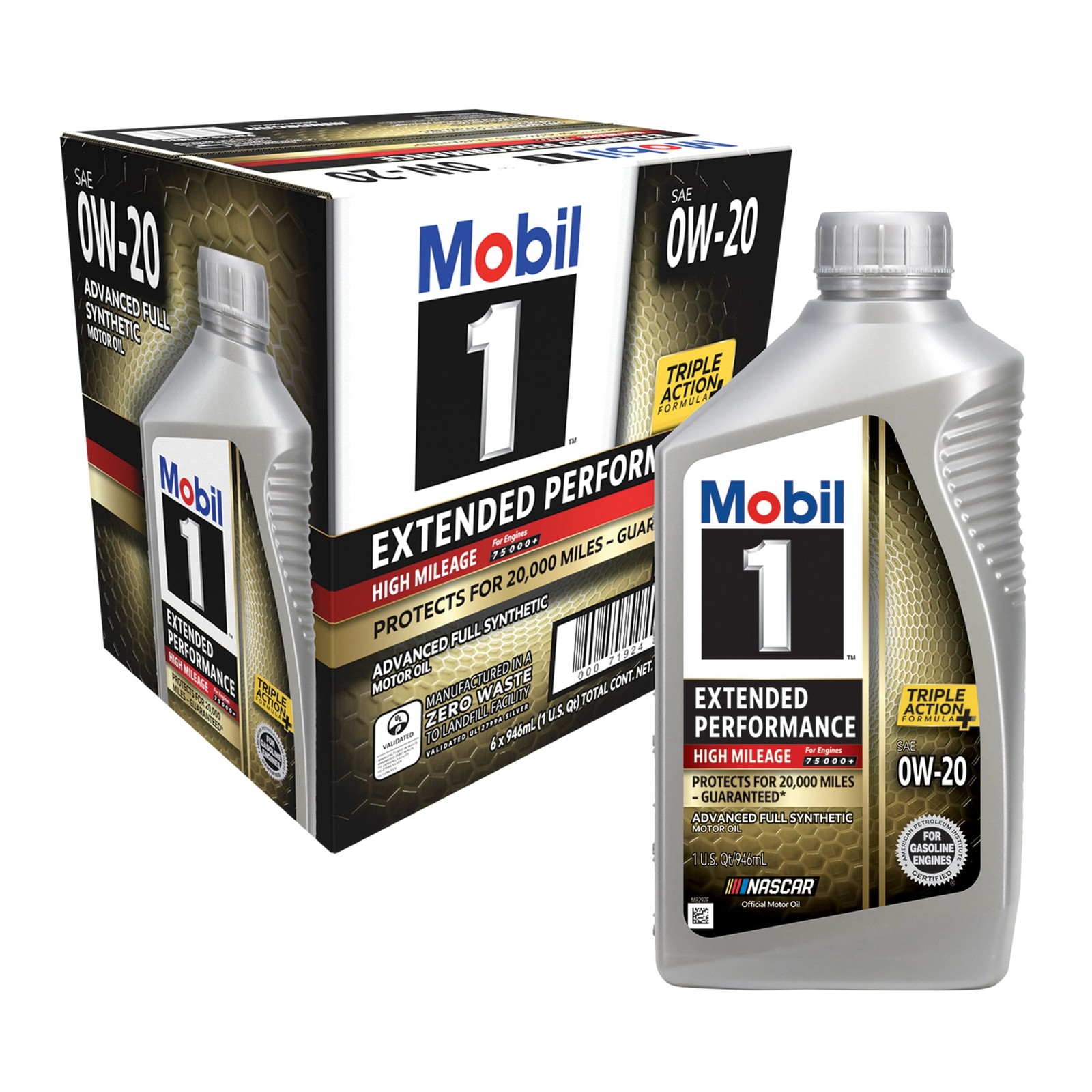 Extended Performance High Mileage Full Synthetic Motor Oil 0W-20 1 Quart