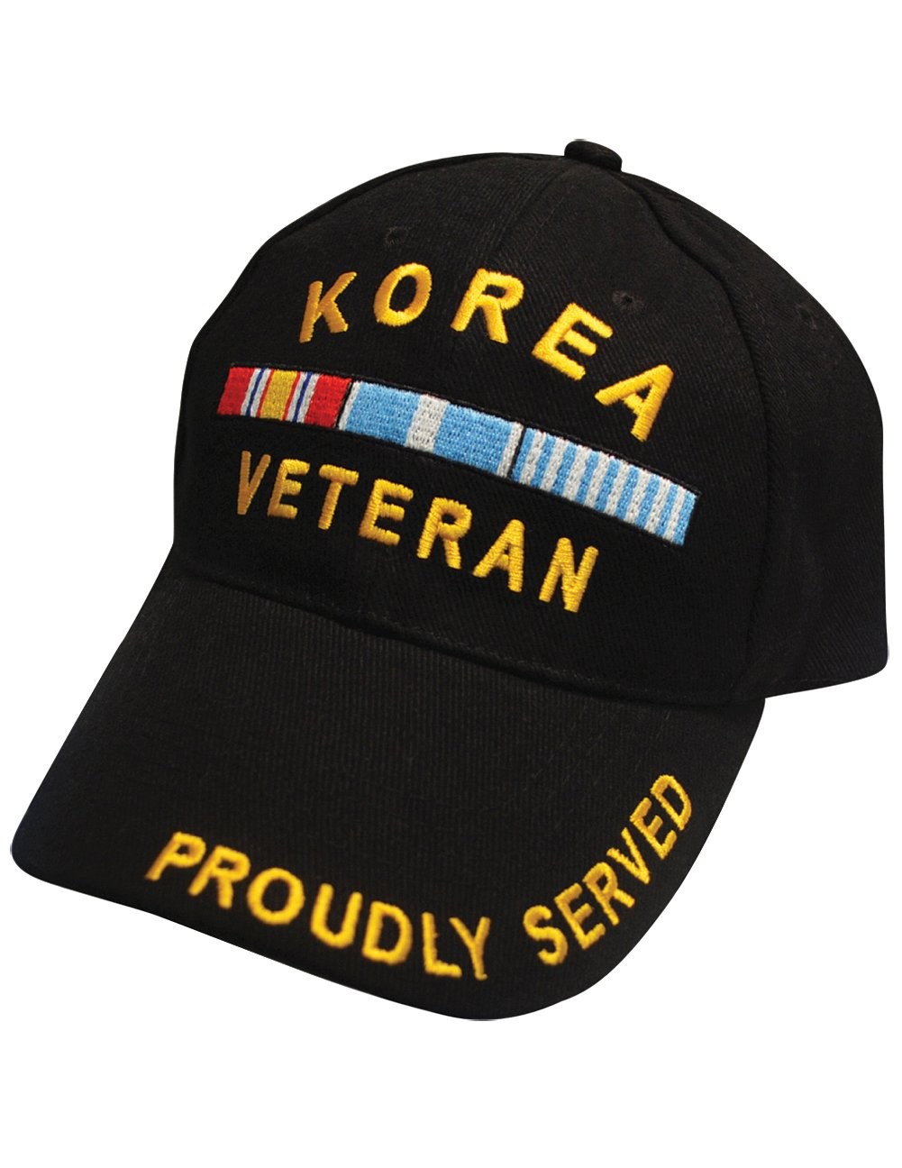 EAGLE EMBLEMS Korea Veteran Service Ribbon Baseball Cap, Black, One Size