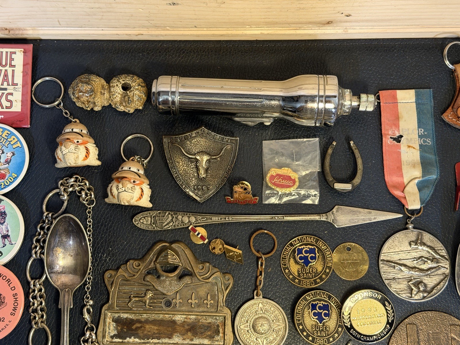 VTG Junk Drawer Lot Miscellaneous Collectibles & Treasures Tokens Keychain Pins