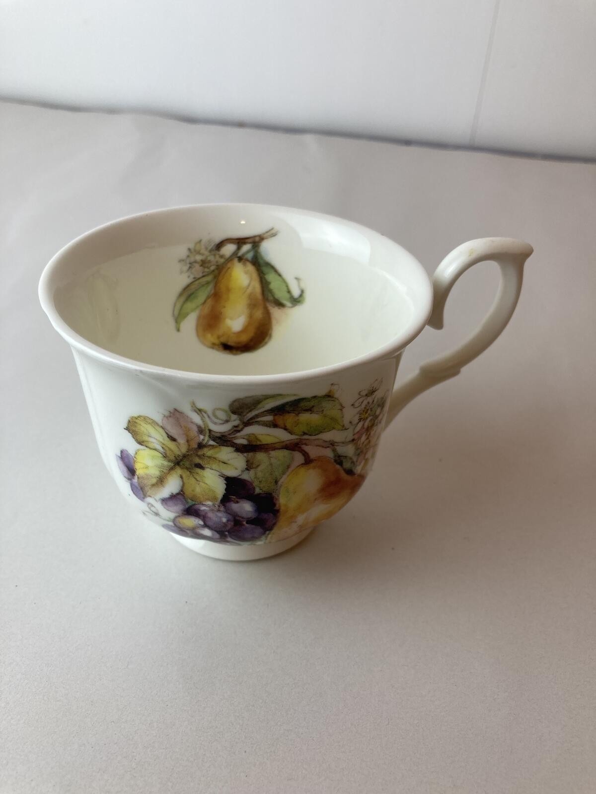 Duchess Bone China Fruit Pattern Teacup Made in England Vtg