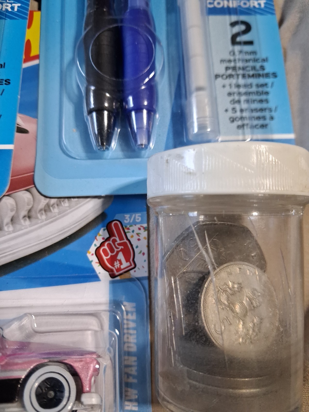 Junk Drawer Lot Basketball Cards Coins Pencils Misc