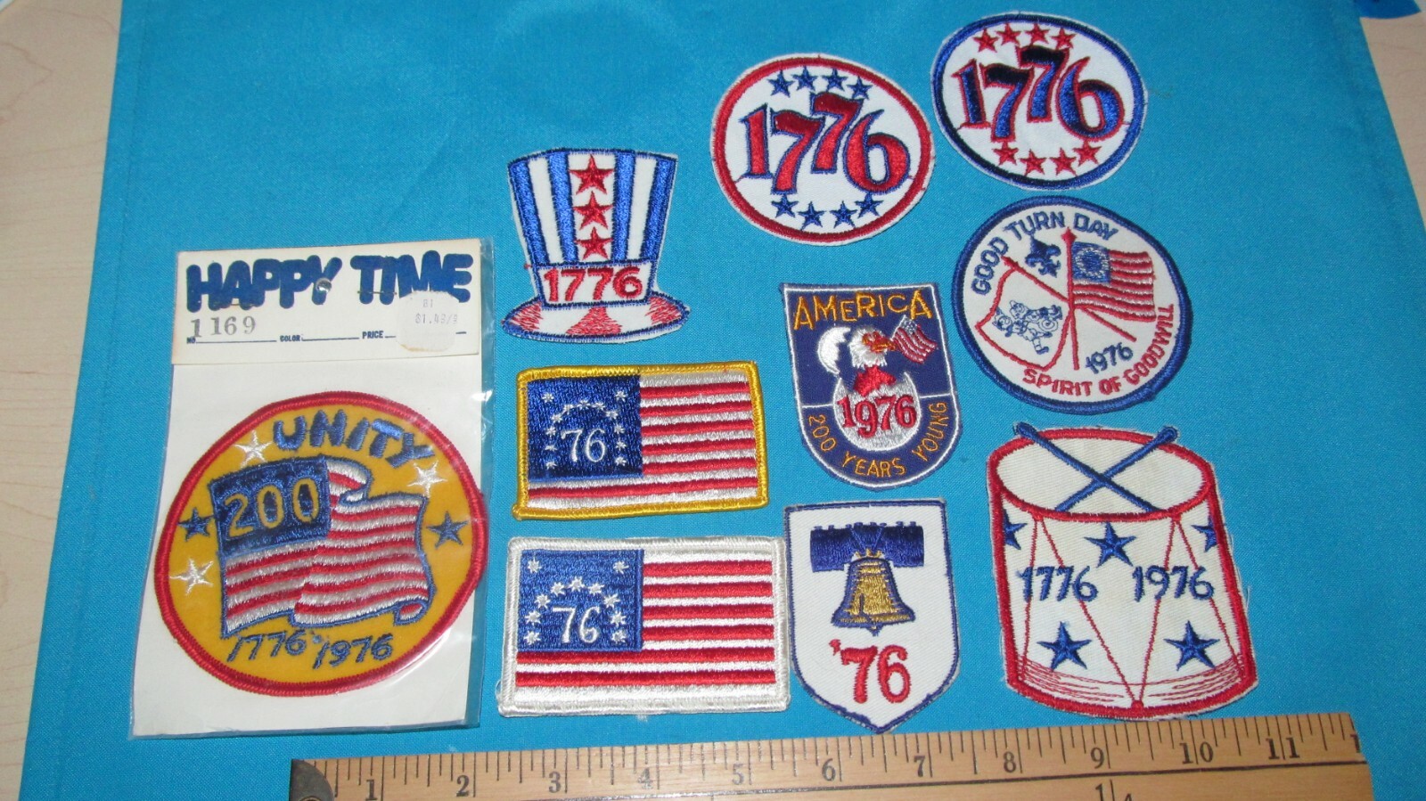 * 17 VINTAGE 70s AMERICA BICENTENNIAL 1776-1976 UNITED STATES PATCH CREST LOT *