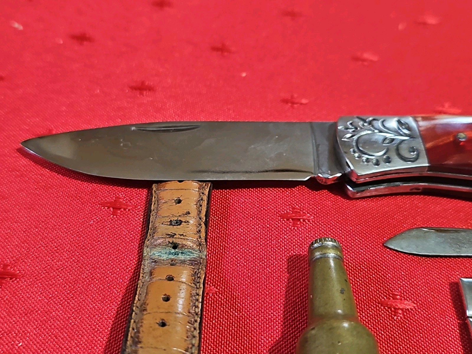 Vintage Junk Drawer Lot Pocket Knives TIMEX USA Watch Men’s Bracelet More #16