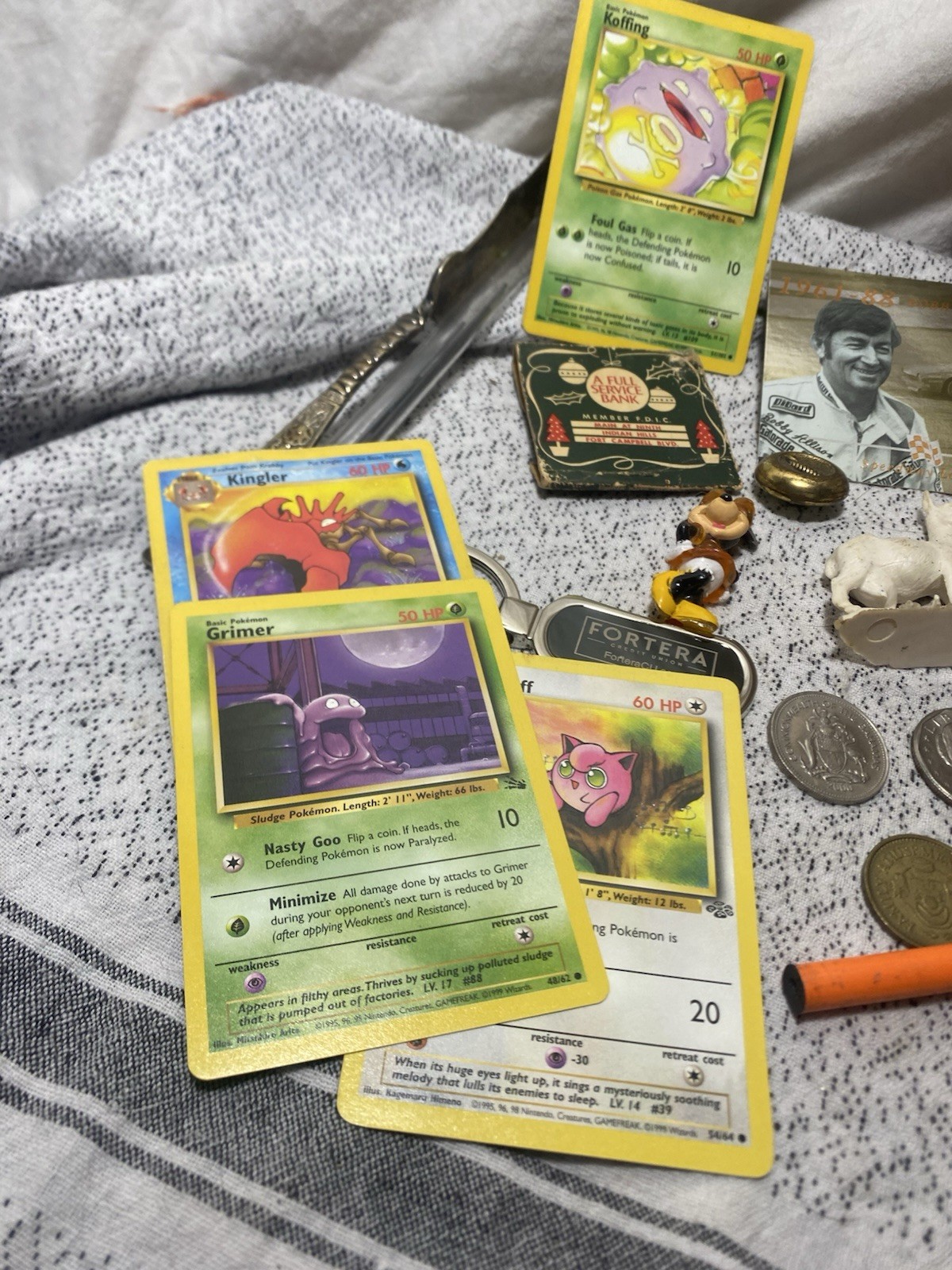 Junk Drawer Jewelry Coins Spoons 90s Pokémon Cards Poker Chips Matches