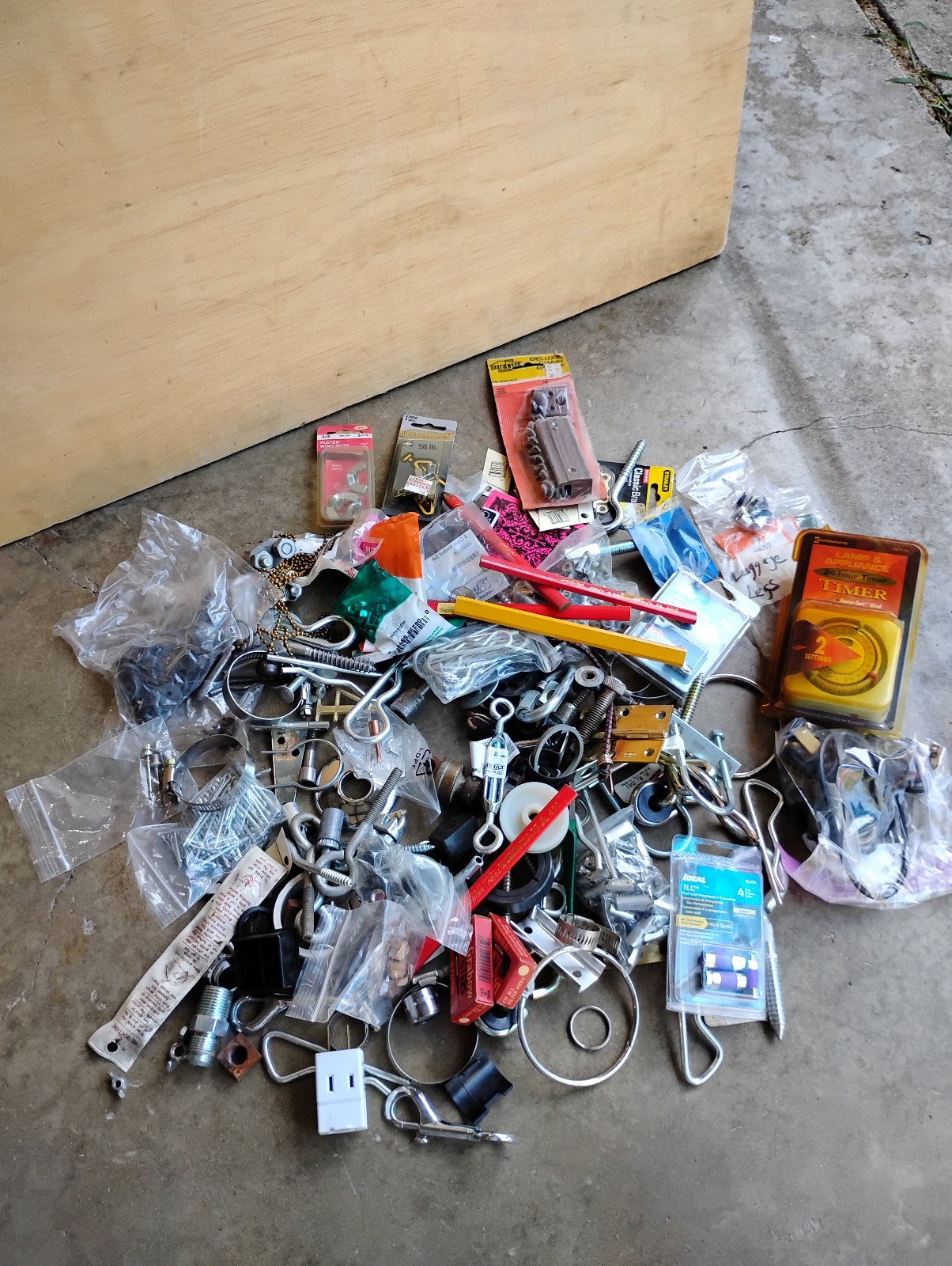 Vintage Junk Drawer Lot Grandpa’s Hardware , Timer Ect.