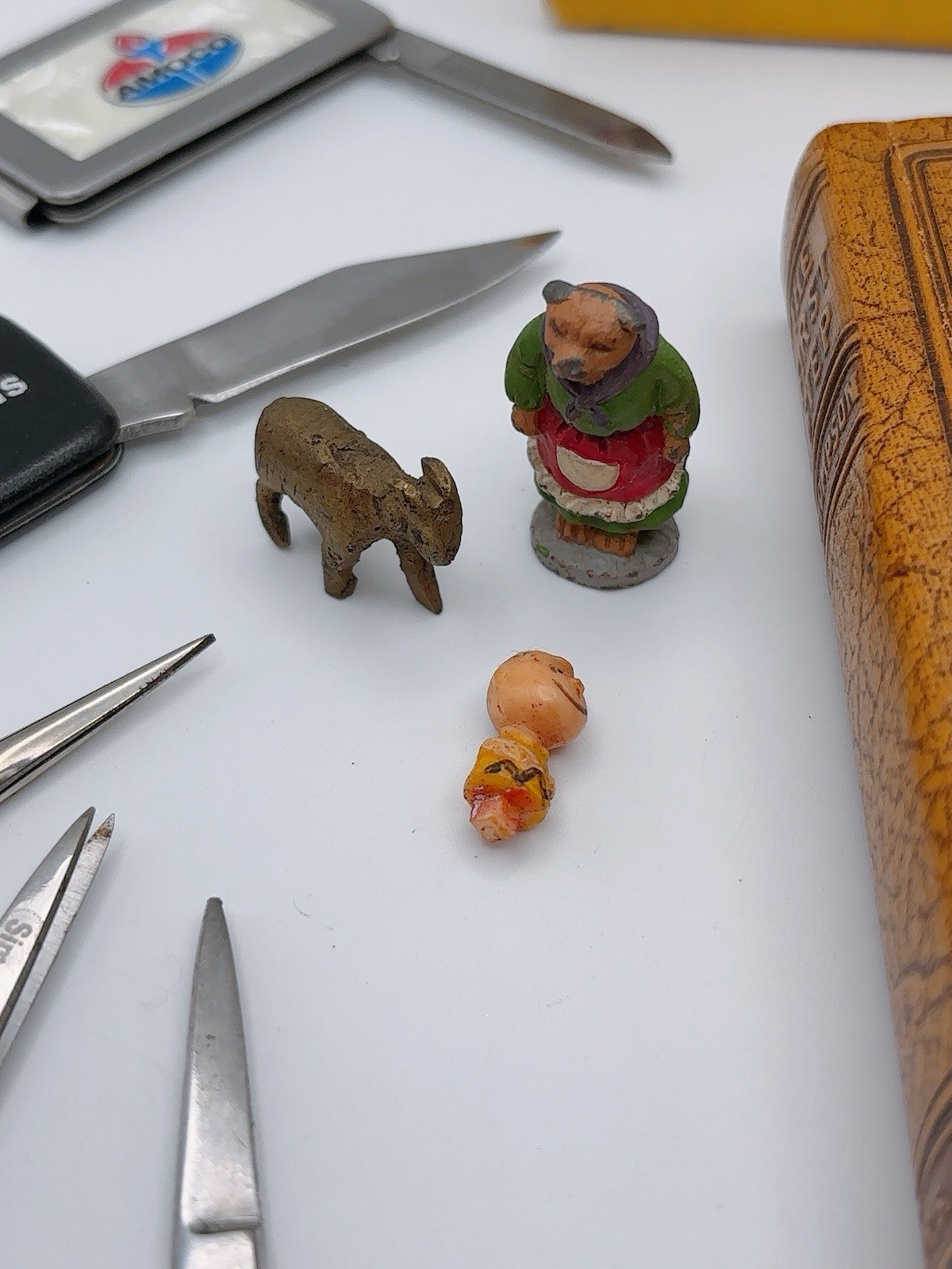 Collectible Lot Scissors Bank Brass Key Pocket Knife Miniatures Silver Spoon