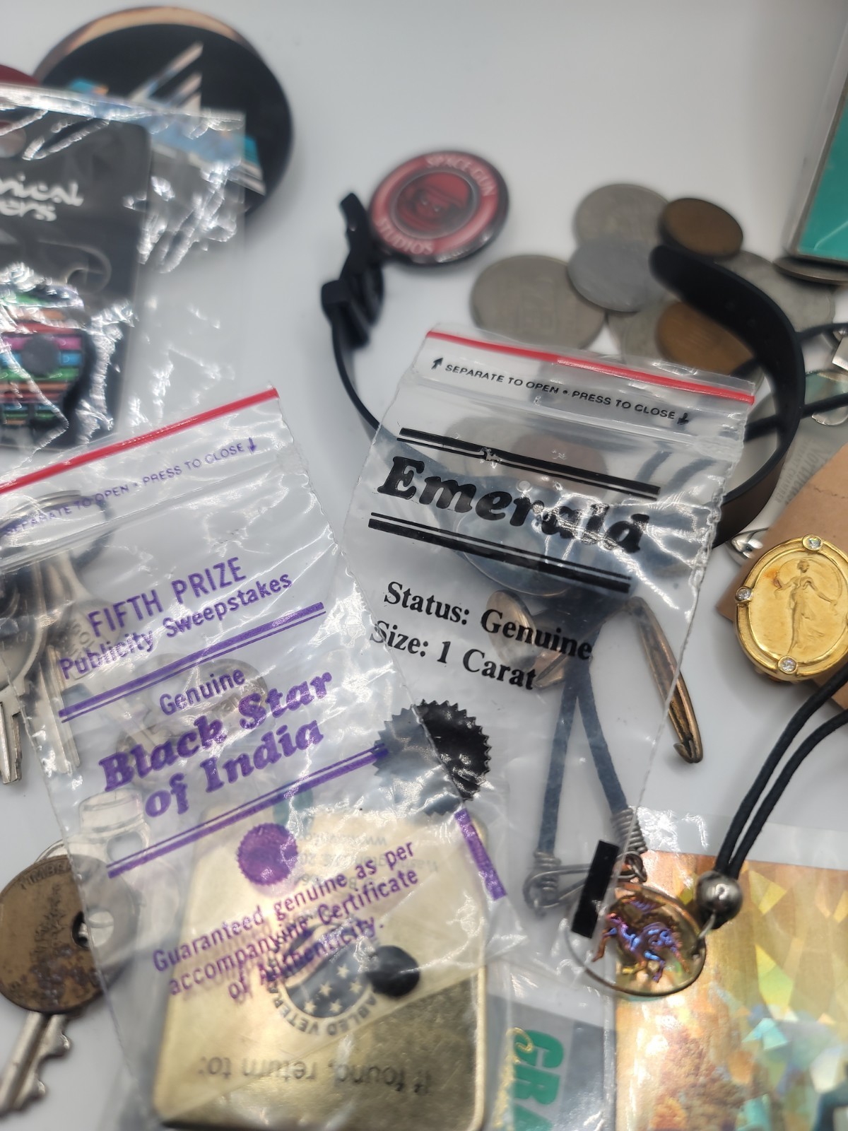 Huge Junk Drawer Lot Vintage Keys, Coins, Jewelry, And More