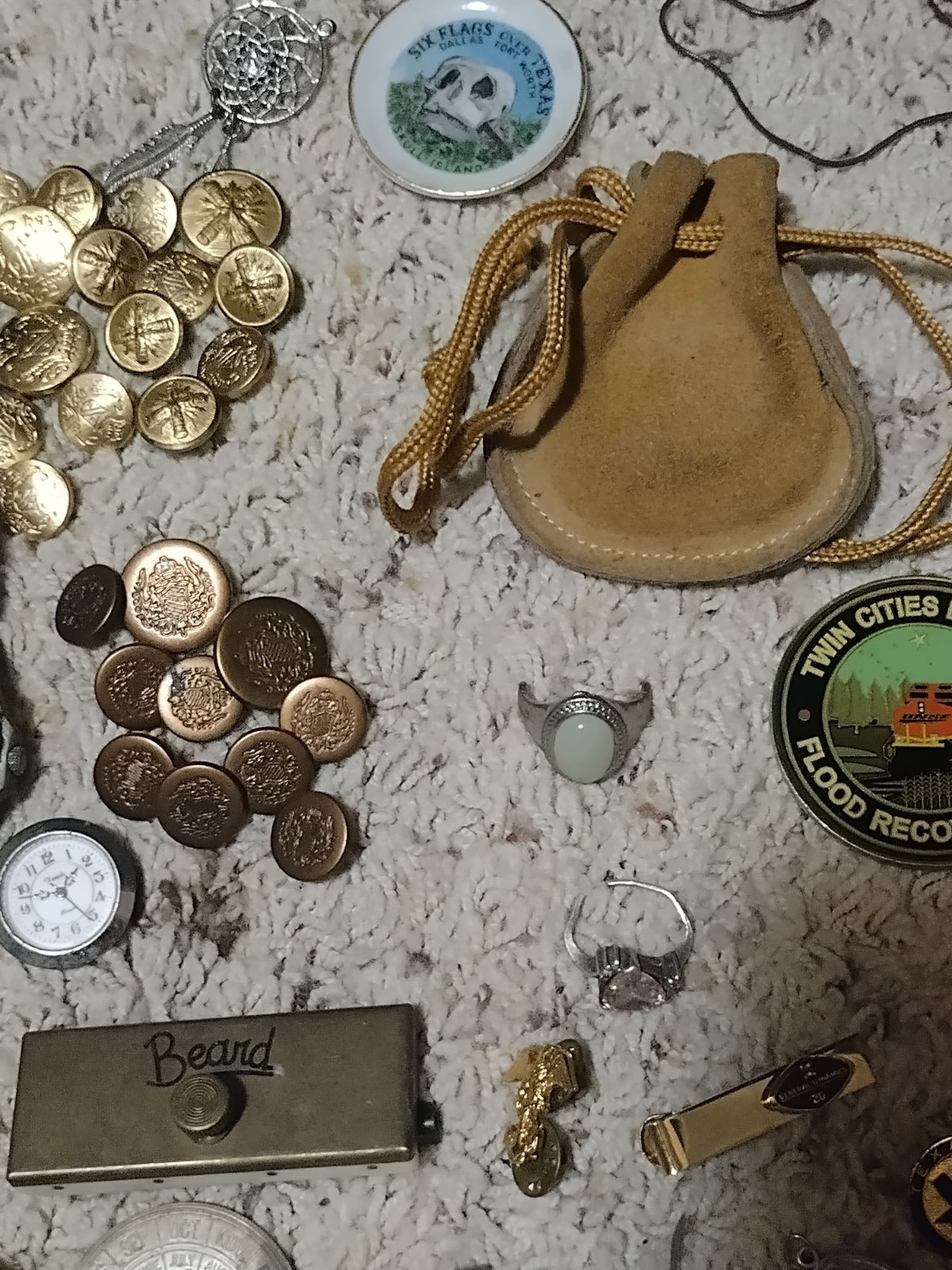 Vintage Treasure Collectible Lot, Resellers, Jewelry, Brass Buttons, Coins Etc.