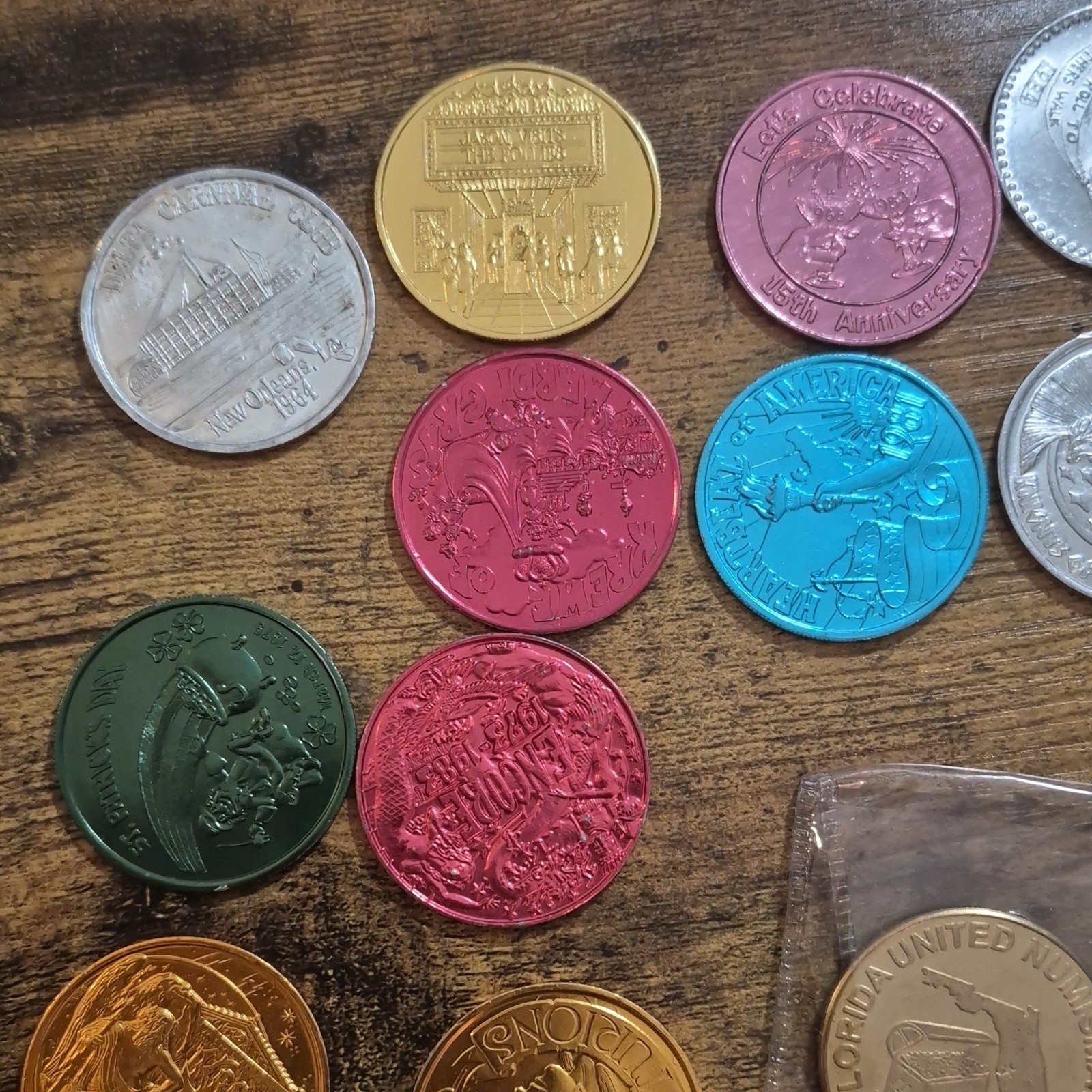 Lot Of 45 Vintage/Commemorative Coins, Pins & Pendants