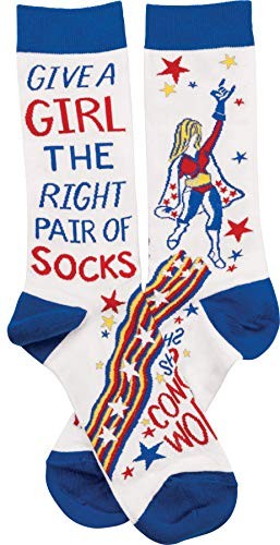 Primitives by Kathy Quote Socks, “Give A Girl The Right Pair Of Socks”, Unisex,