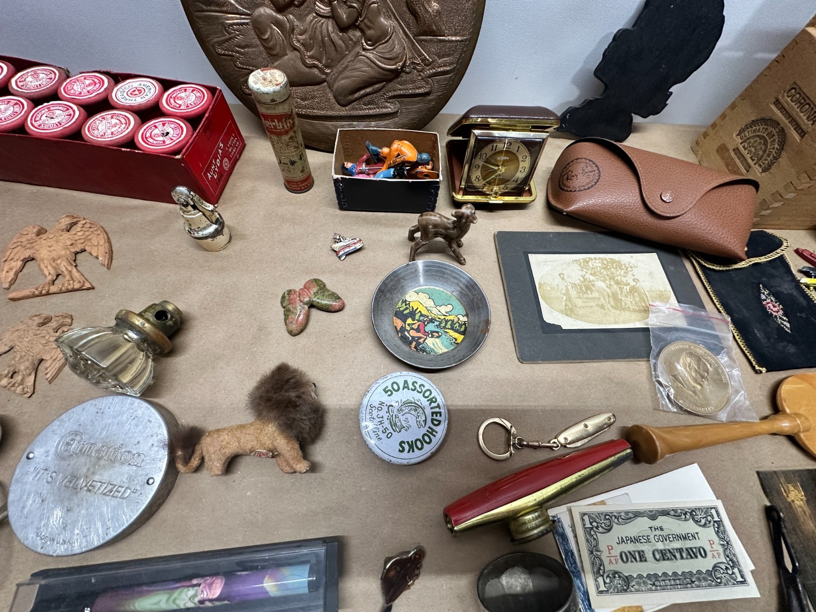 Junk Drawer Lot #3 – Random Antique Vintage Smalls – Coins, Knives, Boxes, Money
