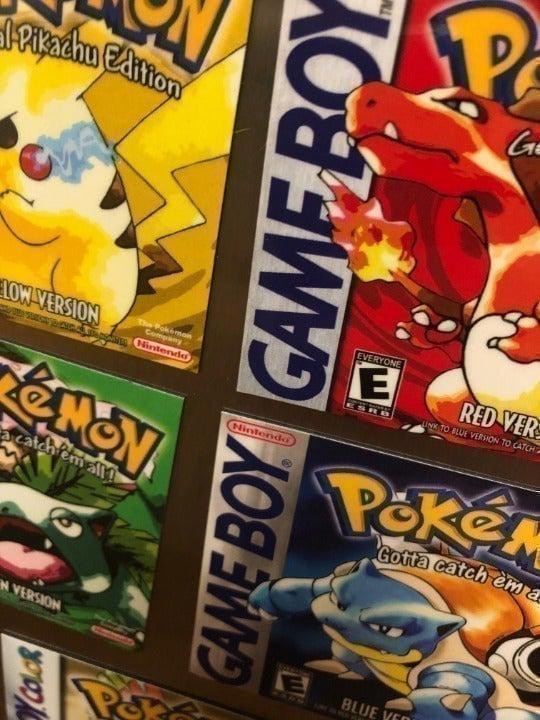 Pokemon fridge magnets original game boy box art