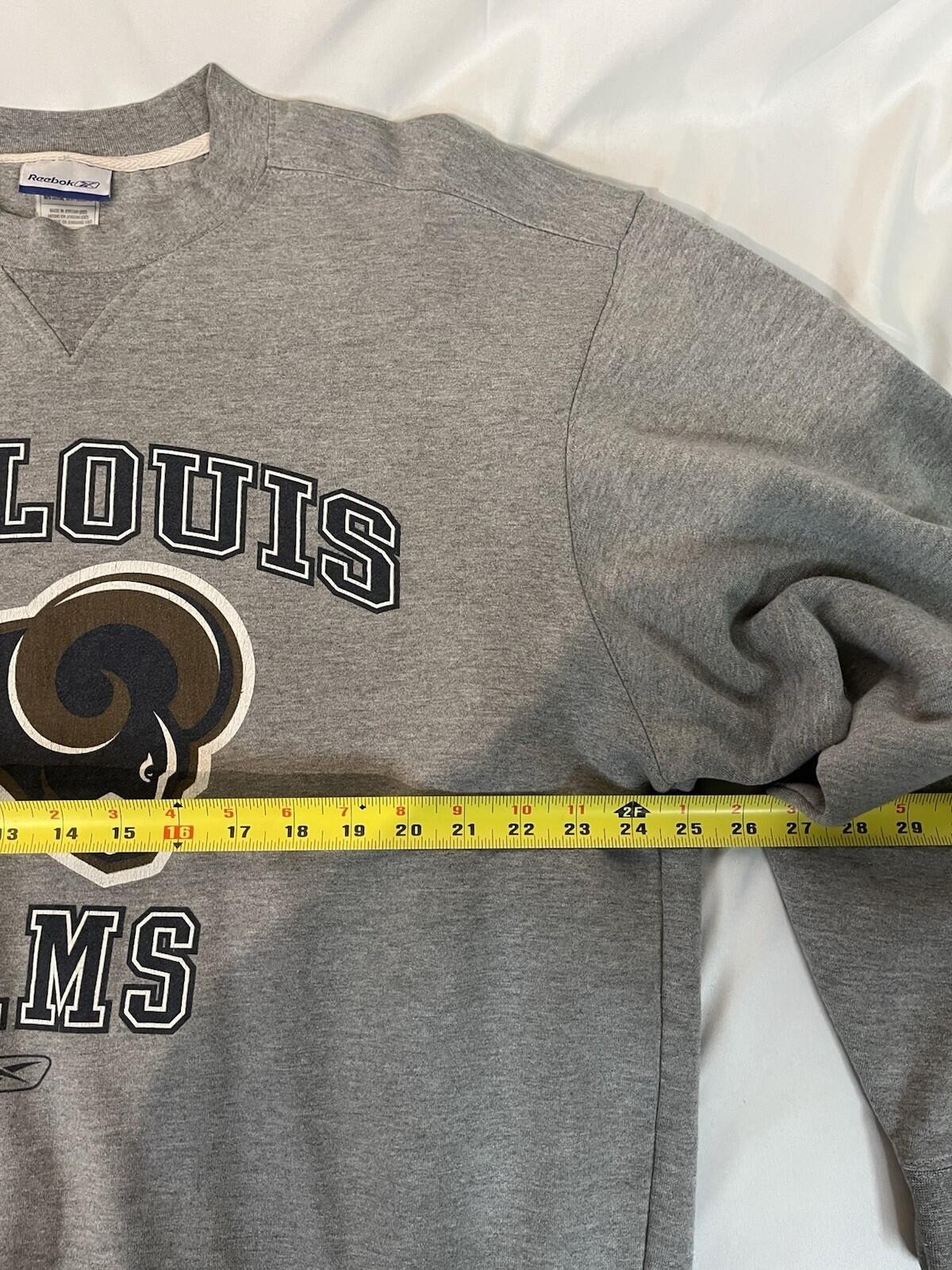 VTG Y2K 90s St. Louis Rams NFL Reebok Gray Sweatshirt Men’s XL