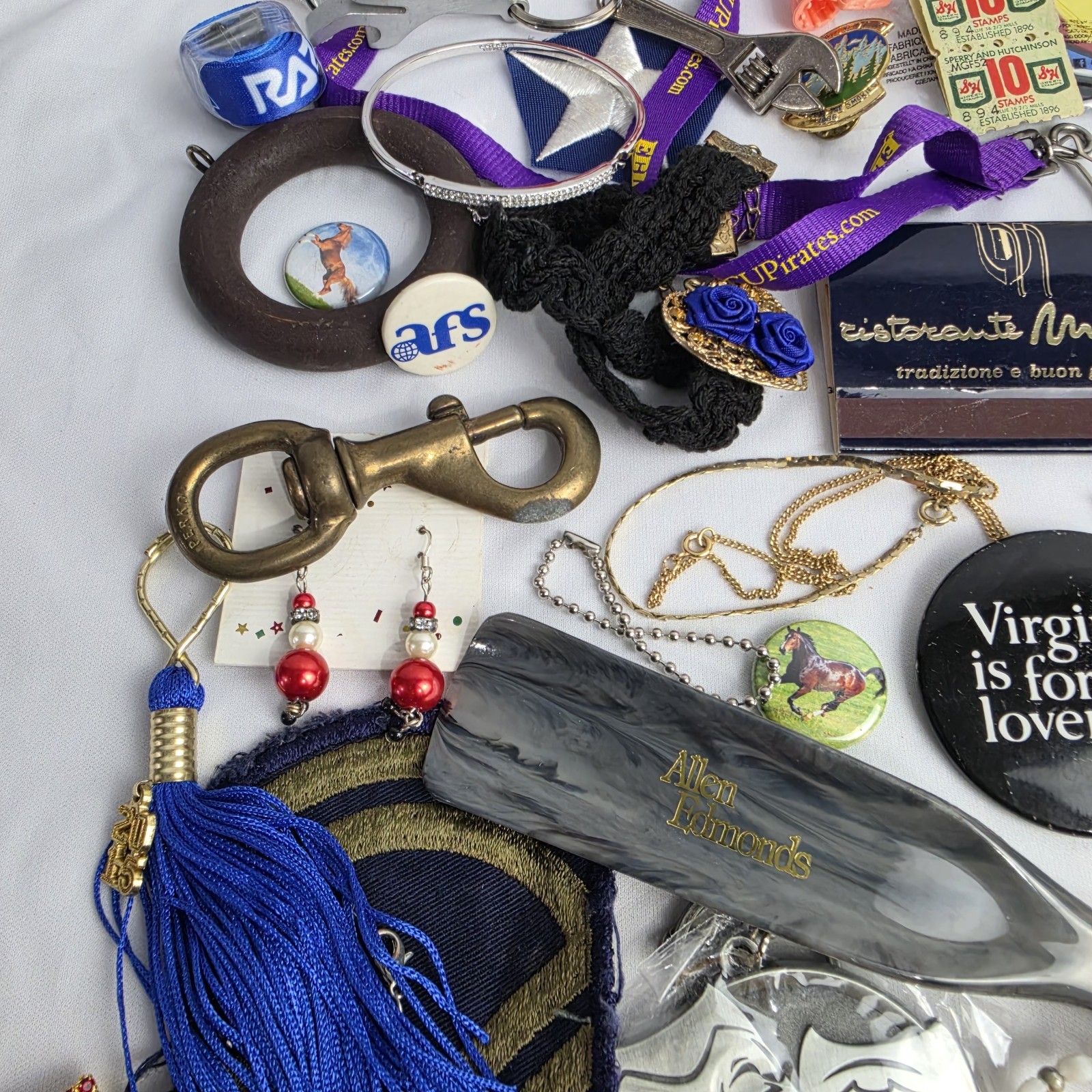 Junk Drawer Lot Toys Pins Stamps Military Coin Trinket Jewelry Patches Vintage