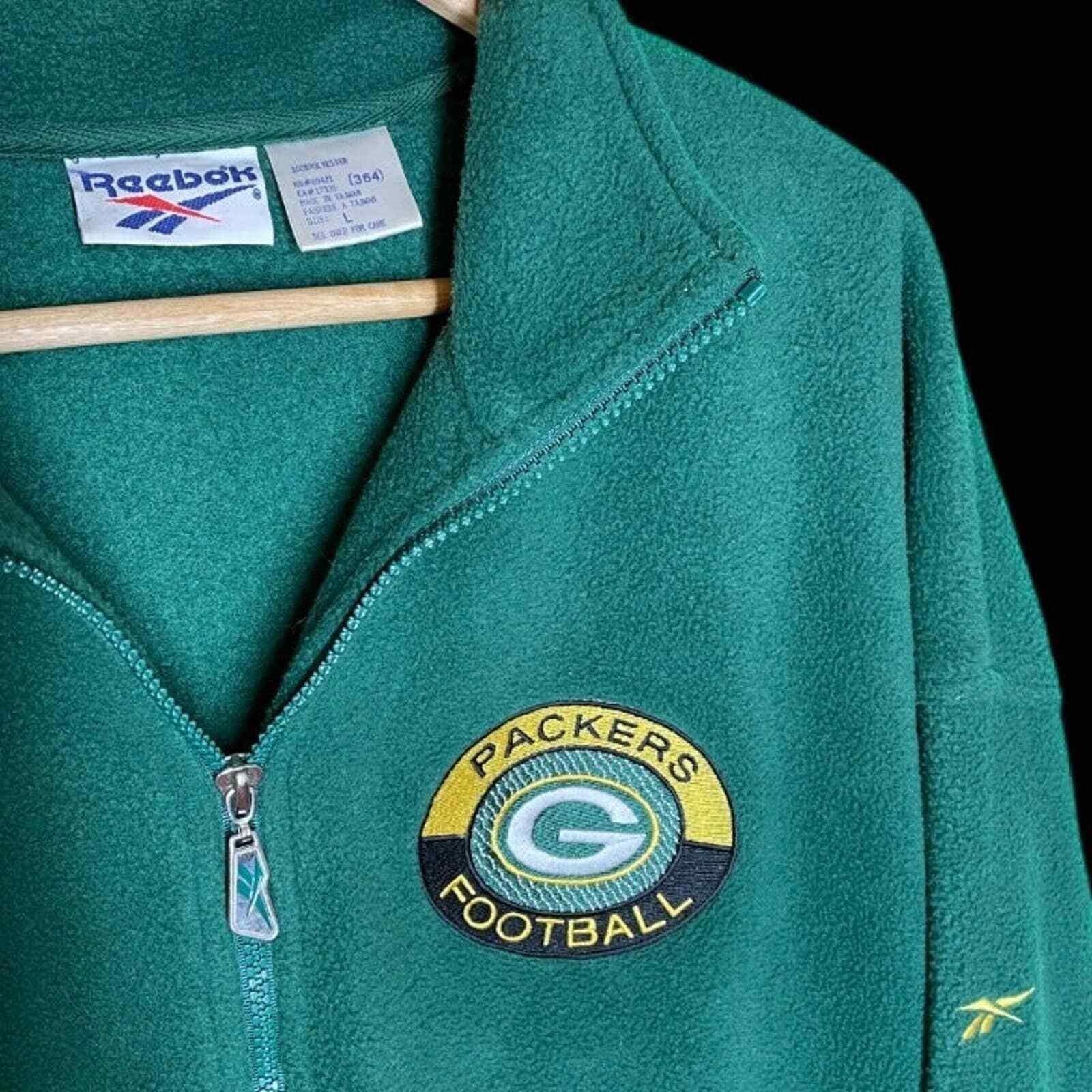 Vintage 90s Green Bay Packers Reebok Fleece Jacket Large