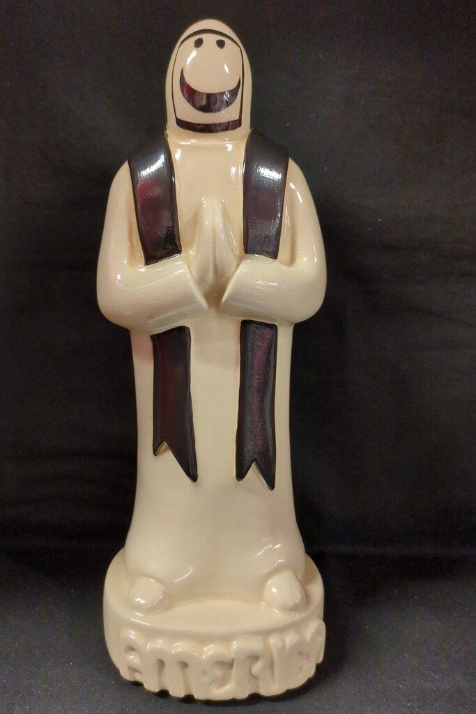 Mark Gonzales Priest Ceramic Figure Sculpture Beige Black Smile Design