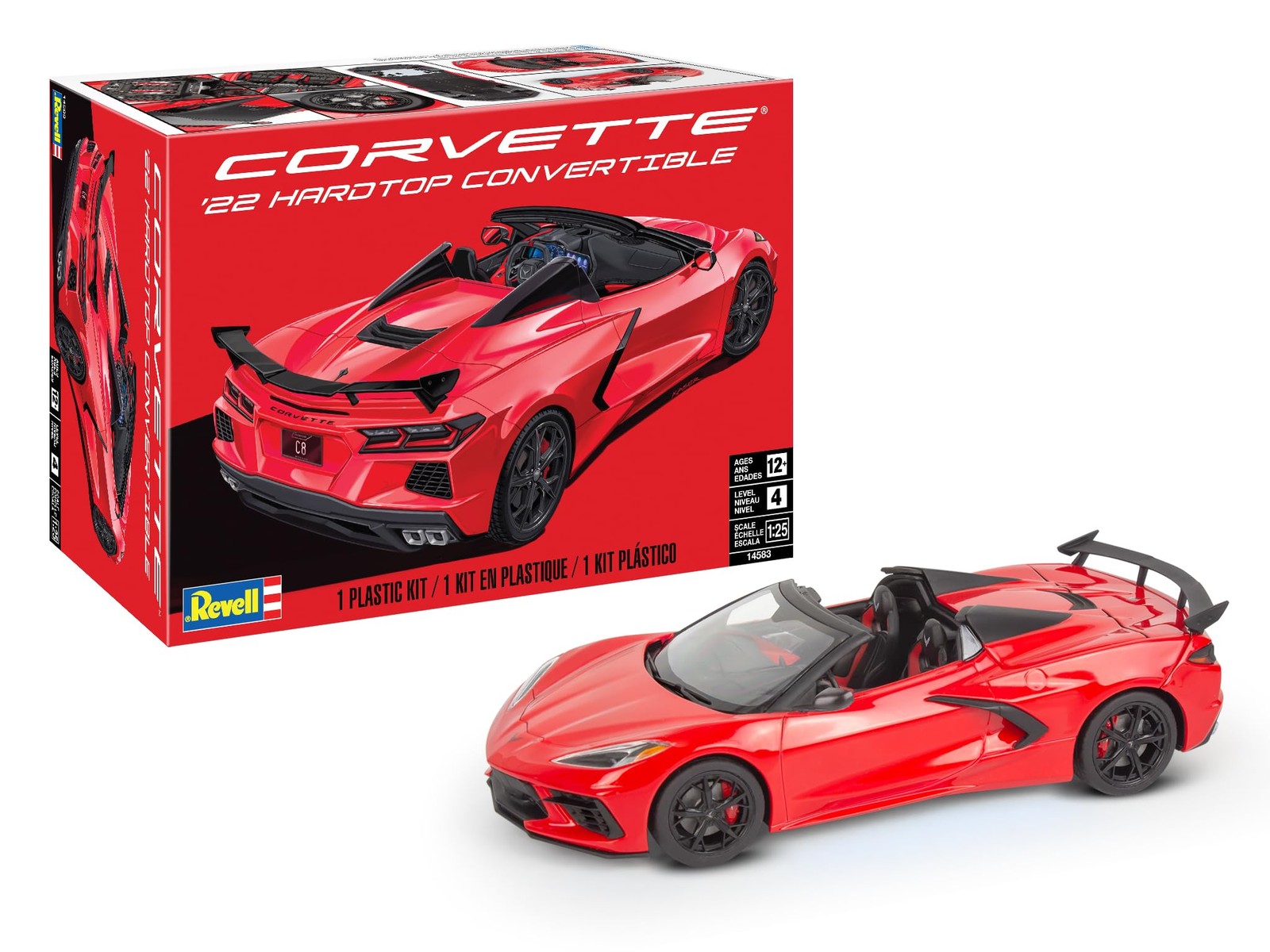 Revell 2022 Corvette C8 Convertible 1:25 Model Kit Skill Level 4 147 Pieces