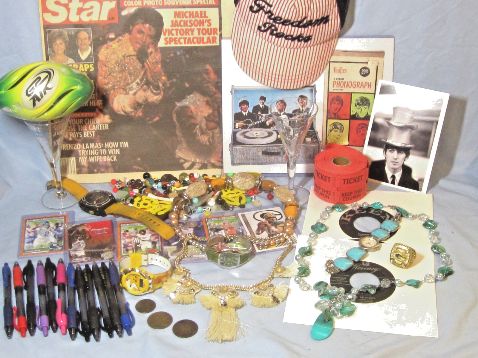 Estate Junk Drawer. Michael Jackson, Rookie Cards, Super Bowl Ring, Old Coins👌