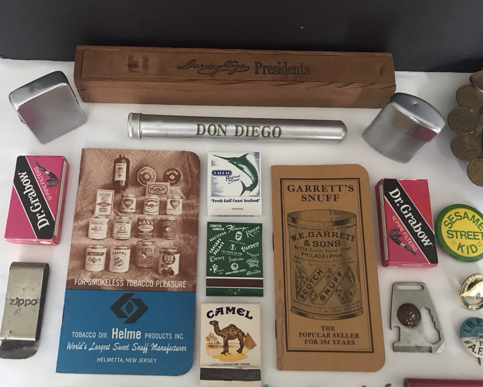 VTG Junk Drawer Estate Lot ~ Military/Avon/Knives/Scout/Seagrams/Zippo/Cigar 55+