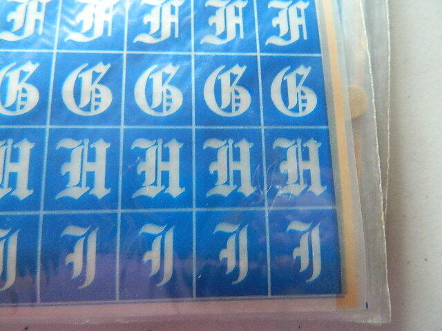 Armour Rub N Etch Stencils Old English Alphabet A-I glass acid etching
