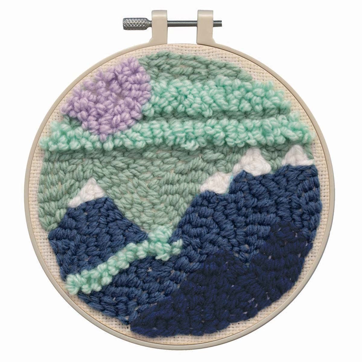 Design Works Mountains Hoop Punch Needle Kit