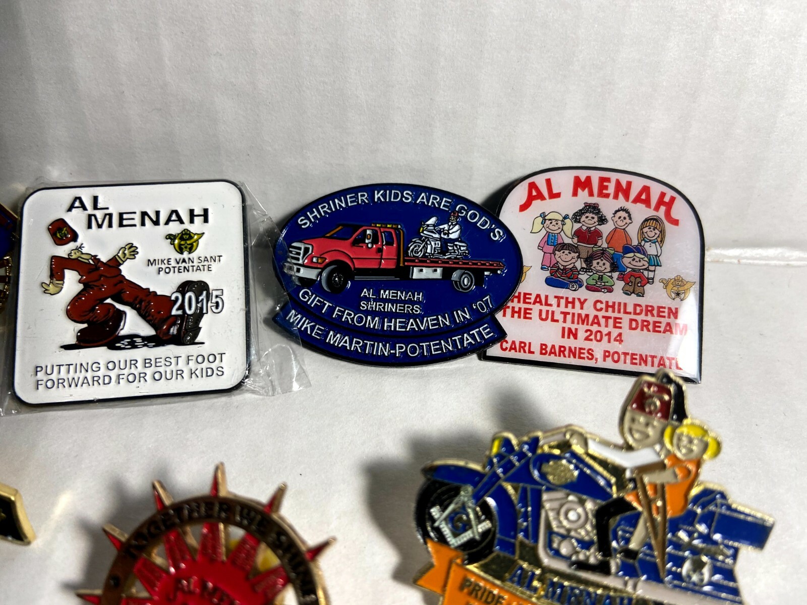 JUNK DRAWER Lot of Shriners Pins, money clip, Lapel & hat Pins-13 pieces- LILA