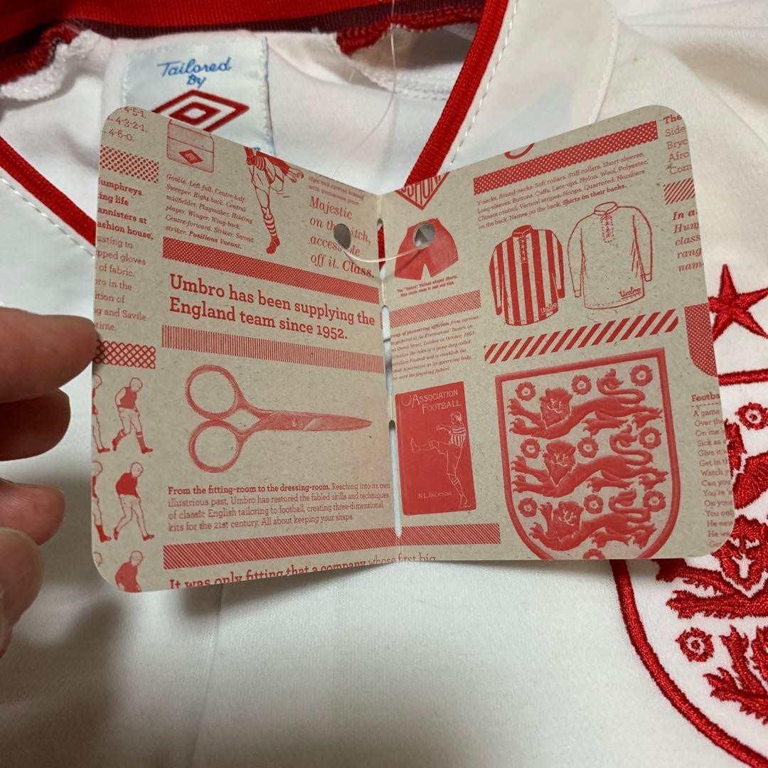 England Soccer Player Signed Polo Shirt Umbro White England Emblem Used
