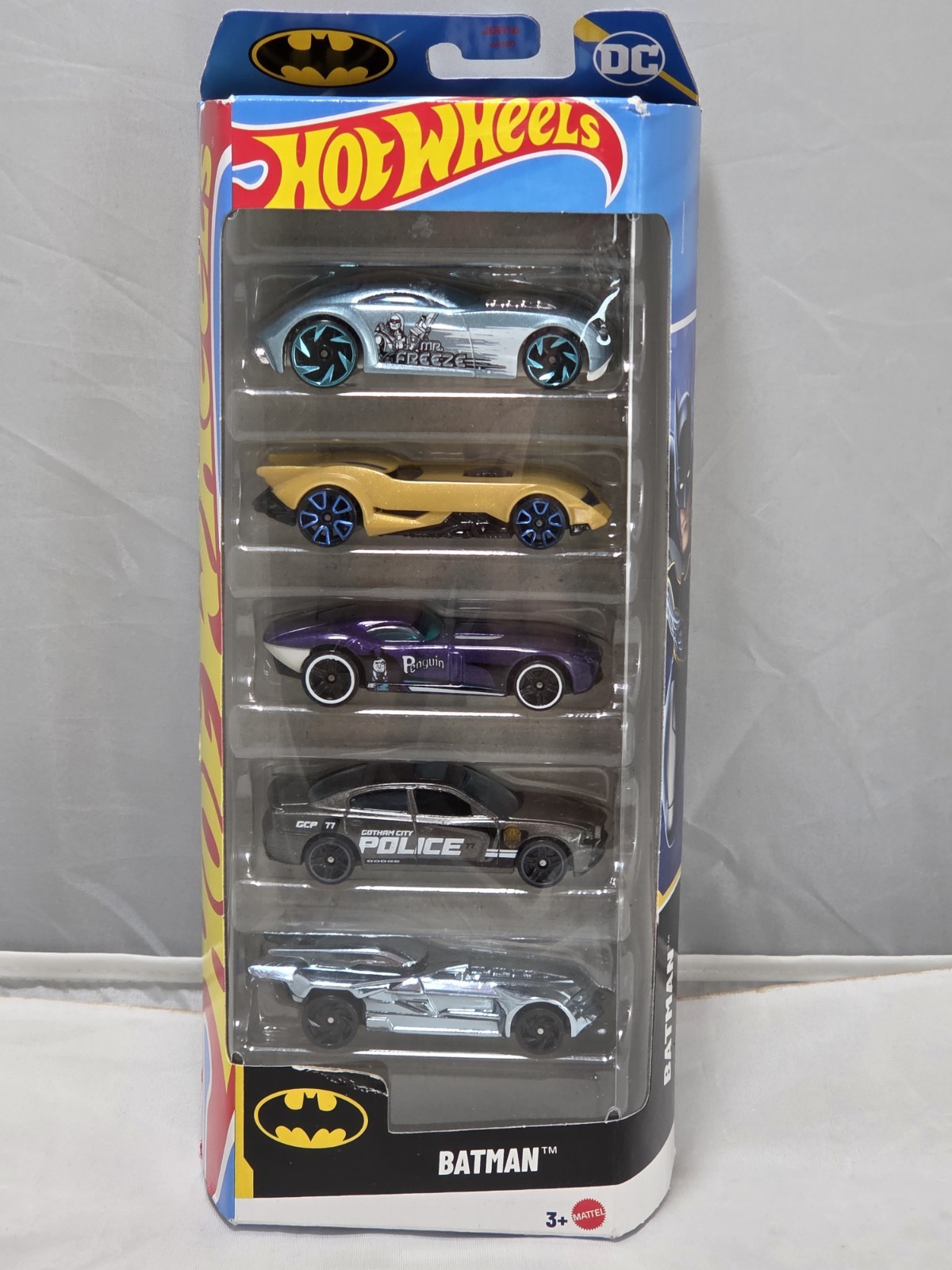 2024 Hot Wheels DC Batman 5 Pack Diecast 1:64 Scale New ,Blue Chrome Bat Mobile