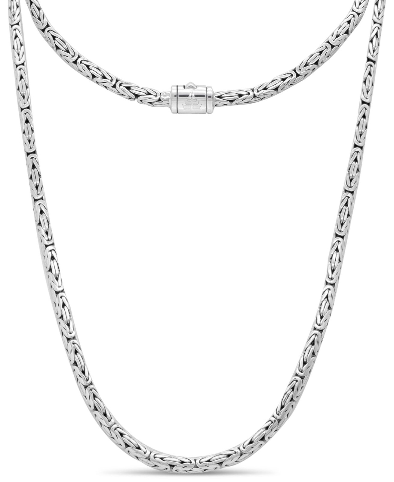 Sterling Silver 925 DEVATA Bali 5mm Byzantine Oval Chain Necklace – 20″ Length