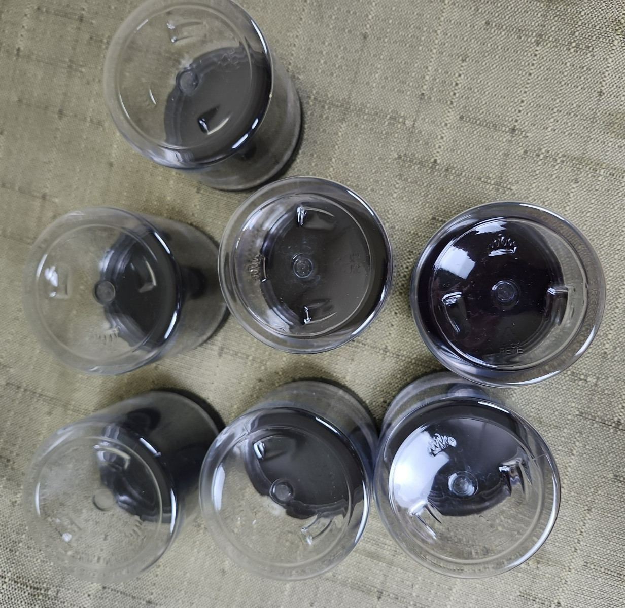 Junk Drawer Lot of 10 New Clear Plastic Containers with Black Lids, Two Sizes