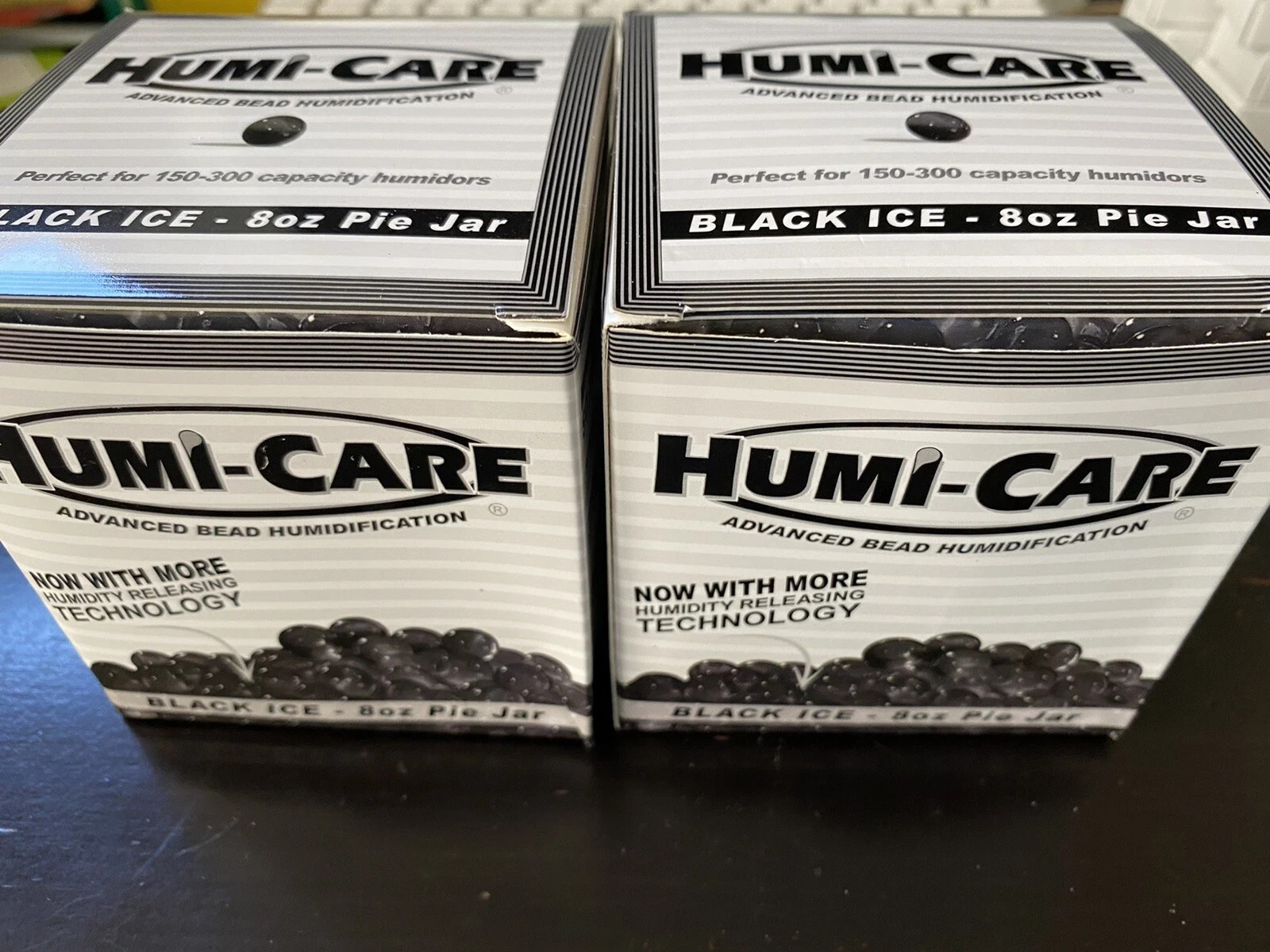 Humi-Care 8oz Black Ice Pie Jar – Humicare Bead Gel 2 Pack