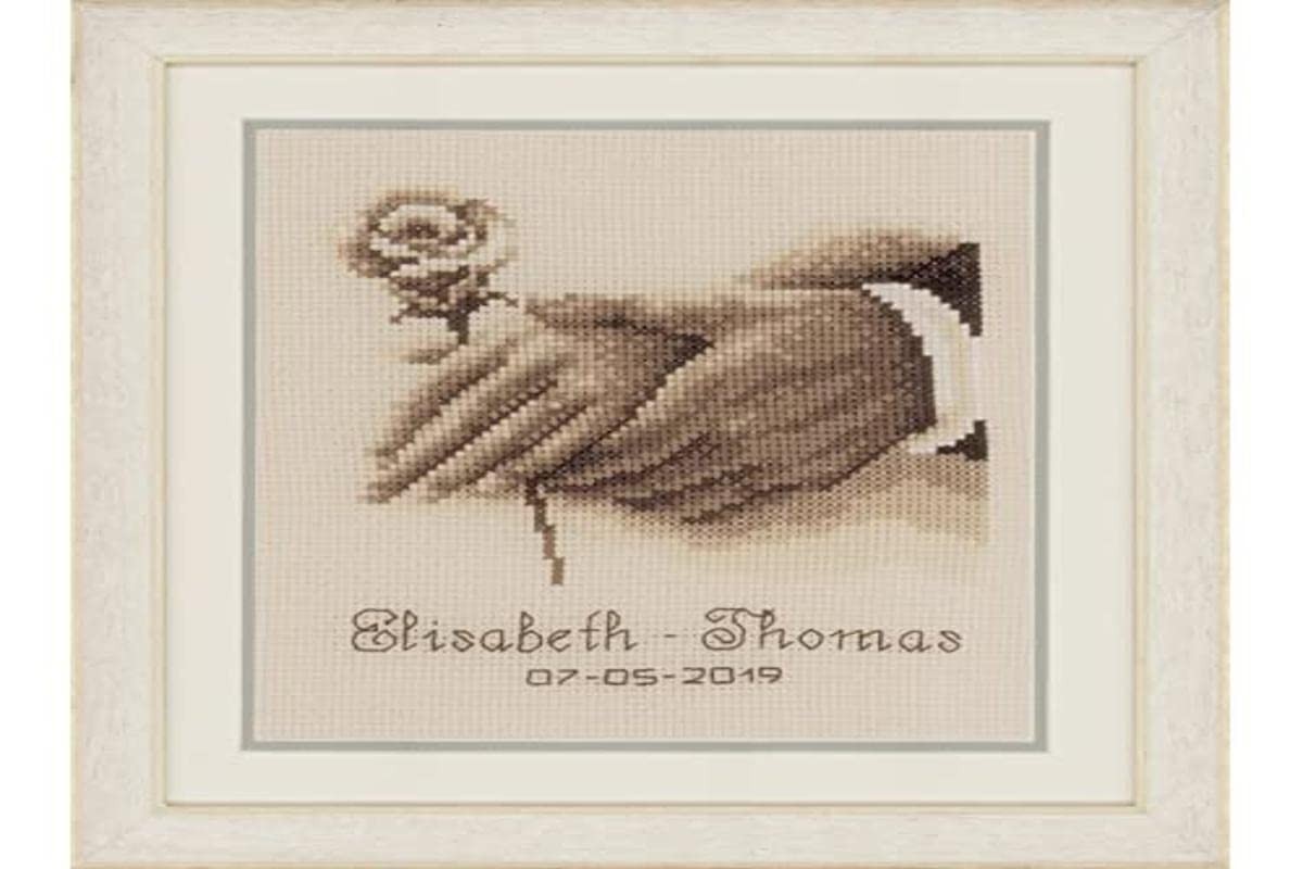 Vervaco Cross Stitch WDDNG Wedding Rings VERVACO 3PL Fabric Everyday Use