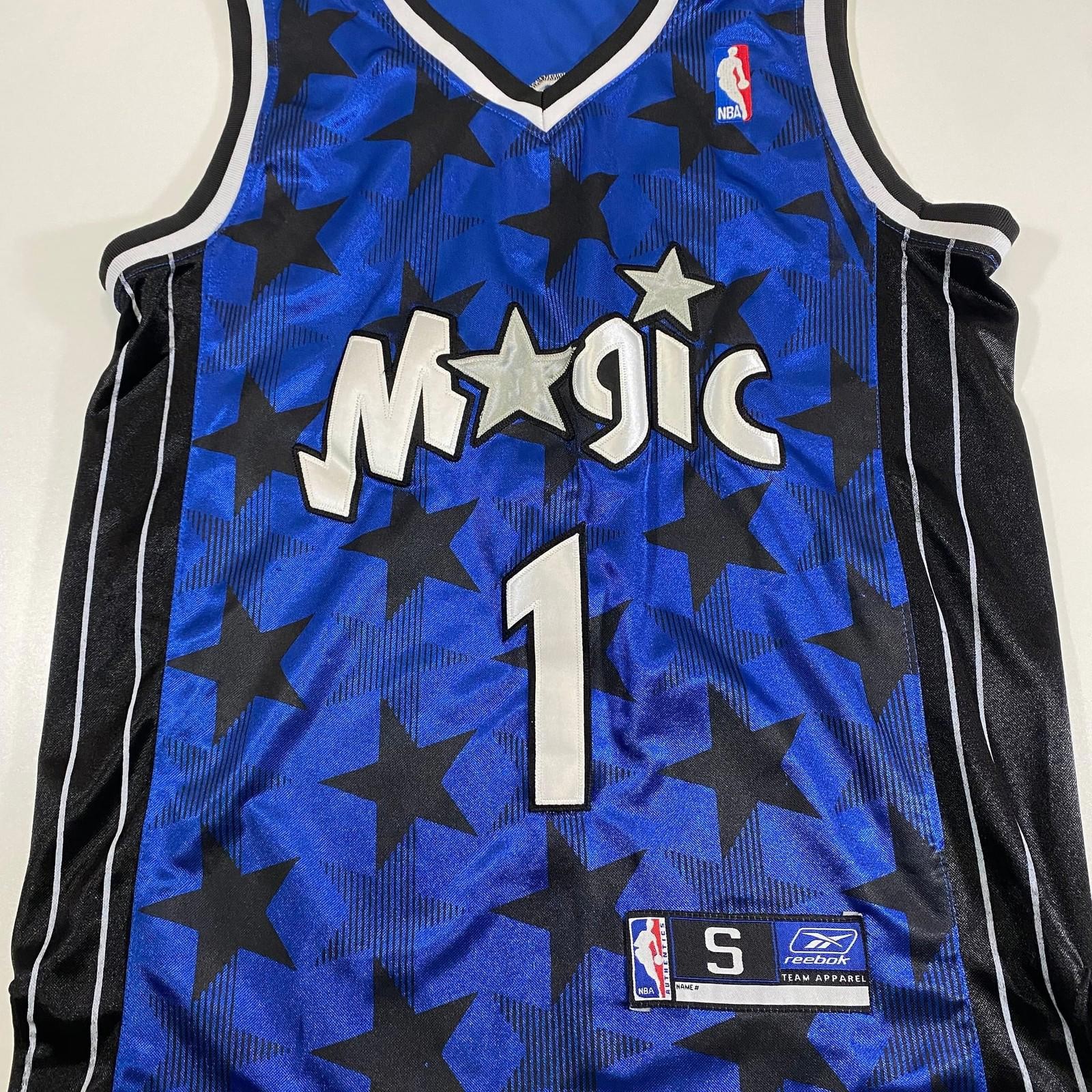 Reebok Tracy McGrady T-Mac Orlando Magic Sewn Blue Stars Jersey Men’s Small