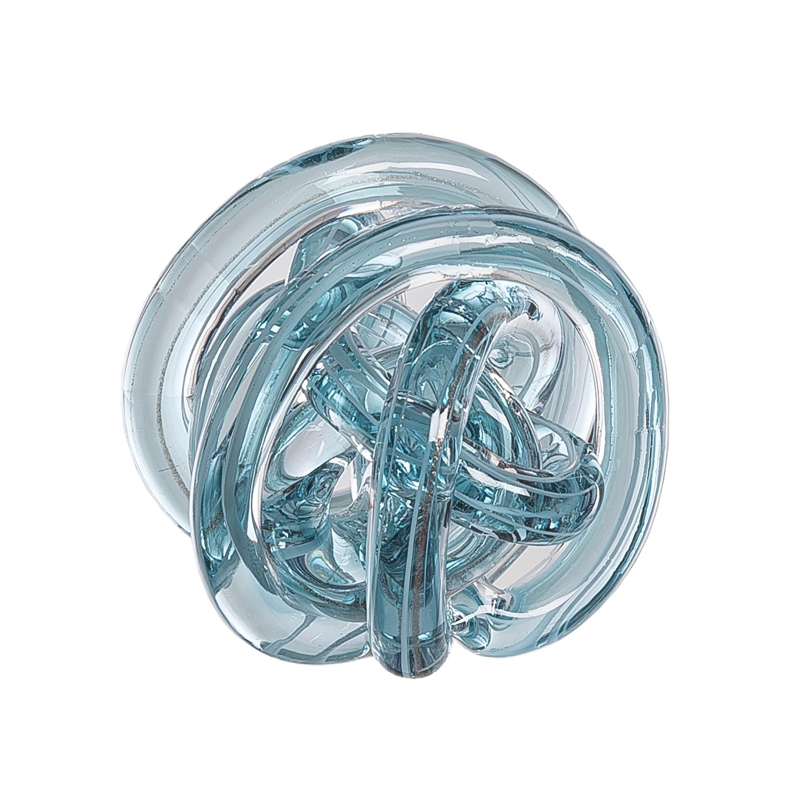 Beachcombers Extra Small Aqua with Speckles Glass Knot Figurine, 3.5-Inch