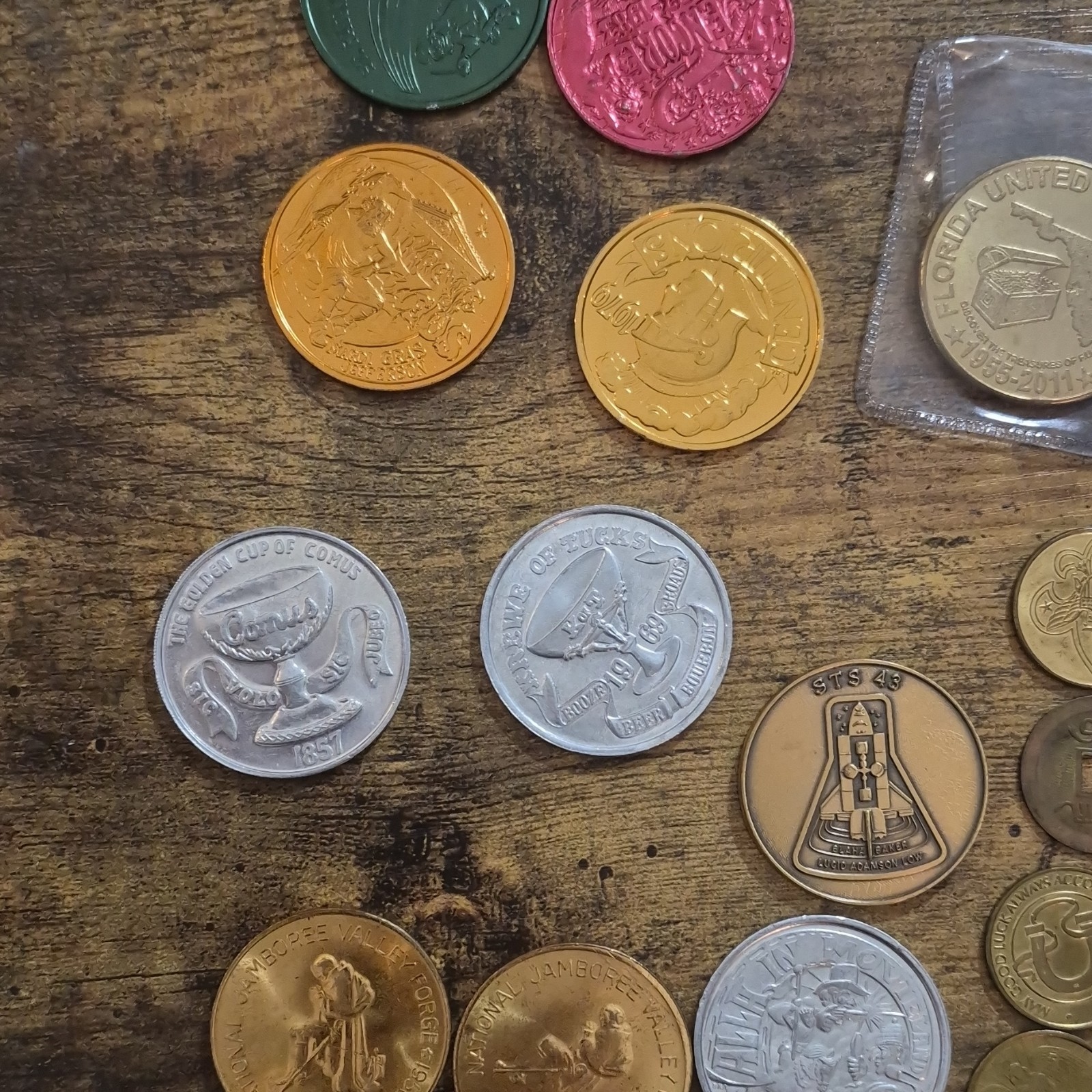 Lot Of 45 Vintage/Commemorative Coins, Pins & Pendants