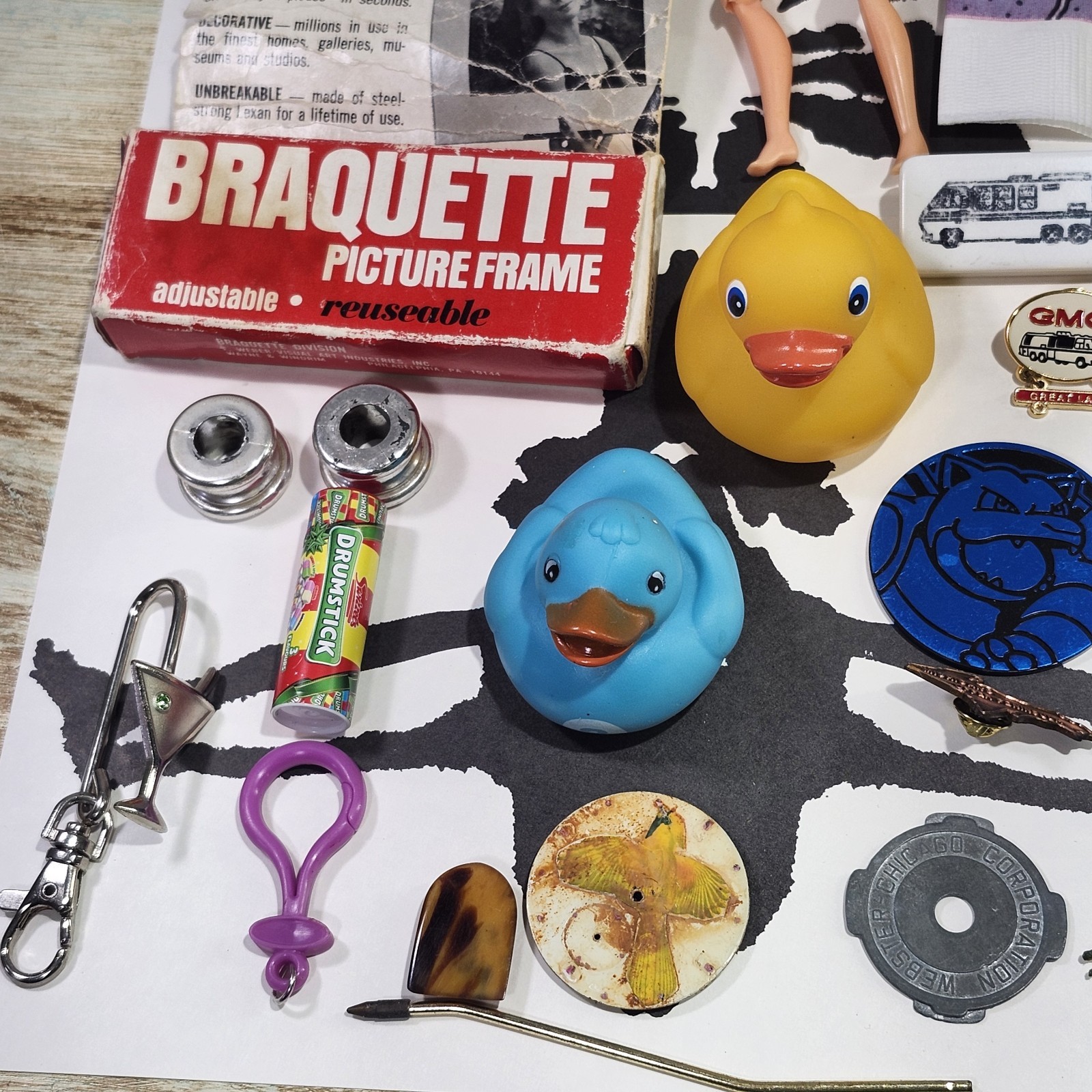 Mixed Media Lot Assemblage Art Junk Drawer Lot Vintage to Now 50 pcs