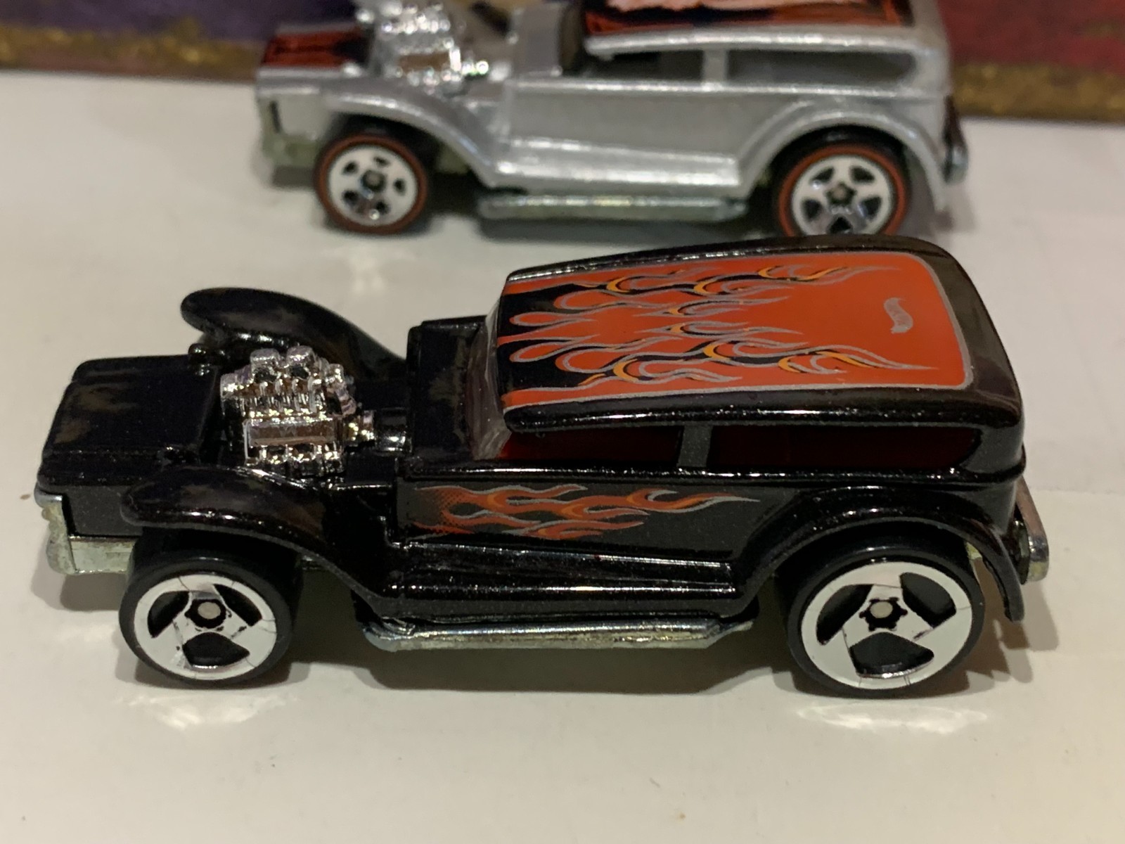 HOT WHEELS THE DEMON X2. 2001 BLACK/RED & 2002 SILVER /SP5 REDLINES NICE