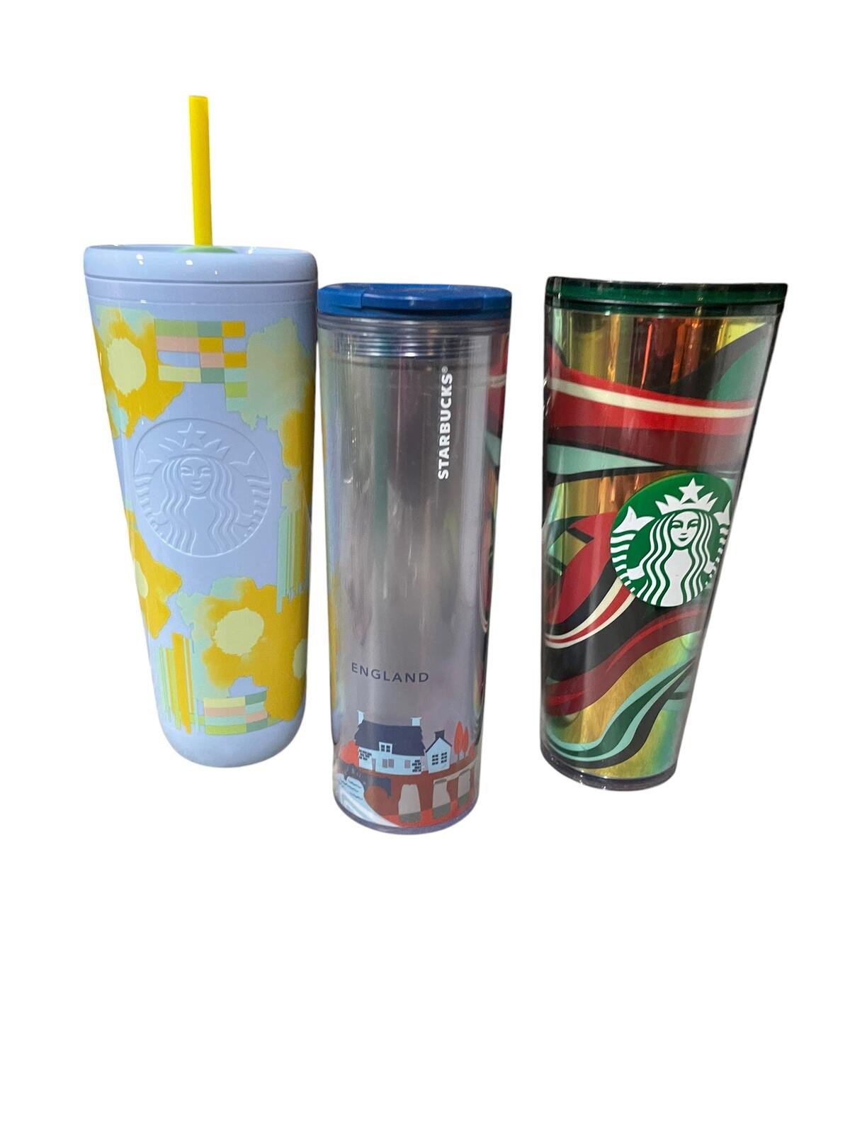 Starbucks Tumbler Lot England You Are Here 2021 Holiday Swirl 2025 Spring Flora