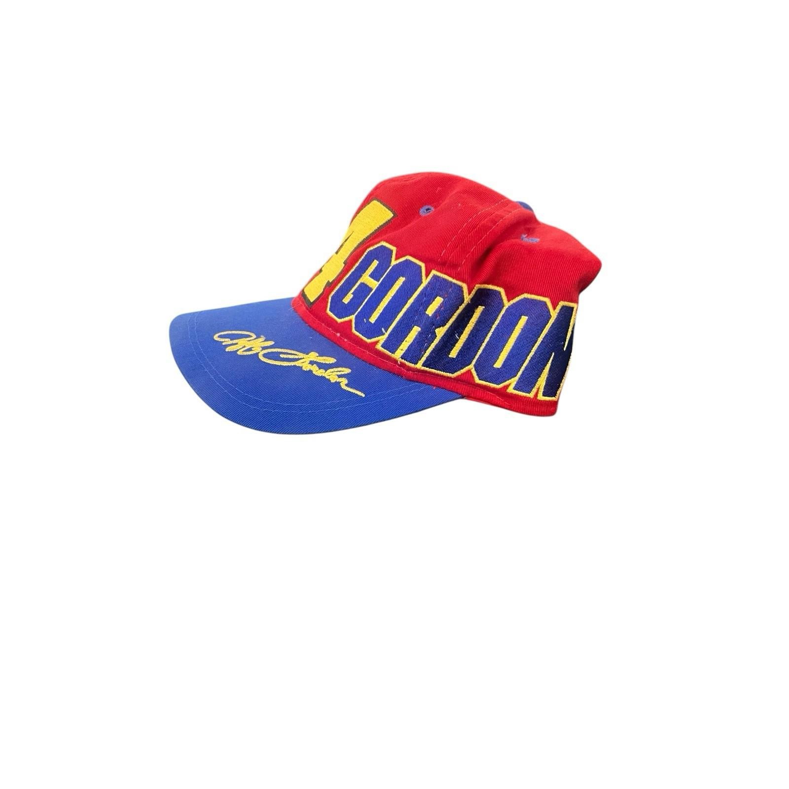 Vintage Jeff Gordon #24 NASCAR Racing Themed Embroidered Strapback Hat Big Print