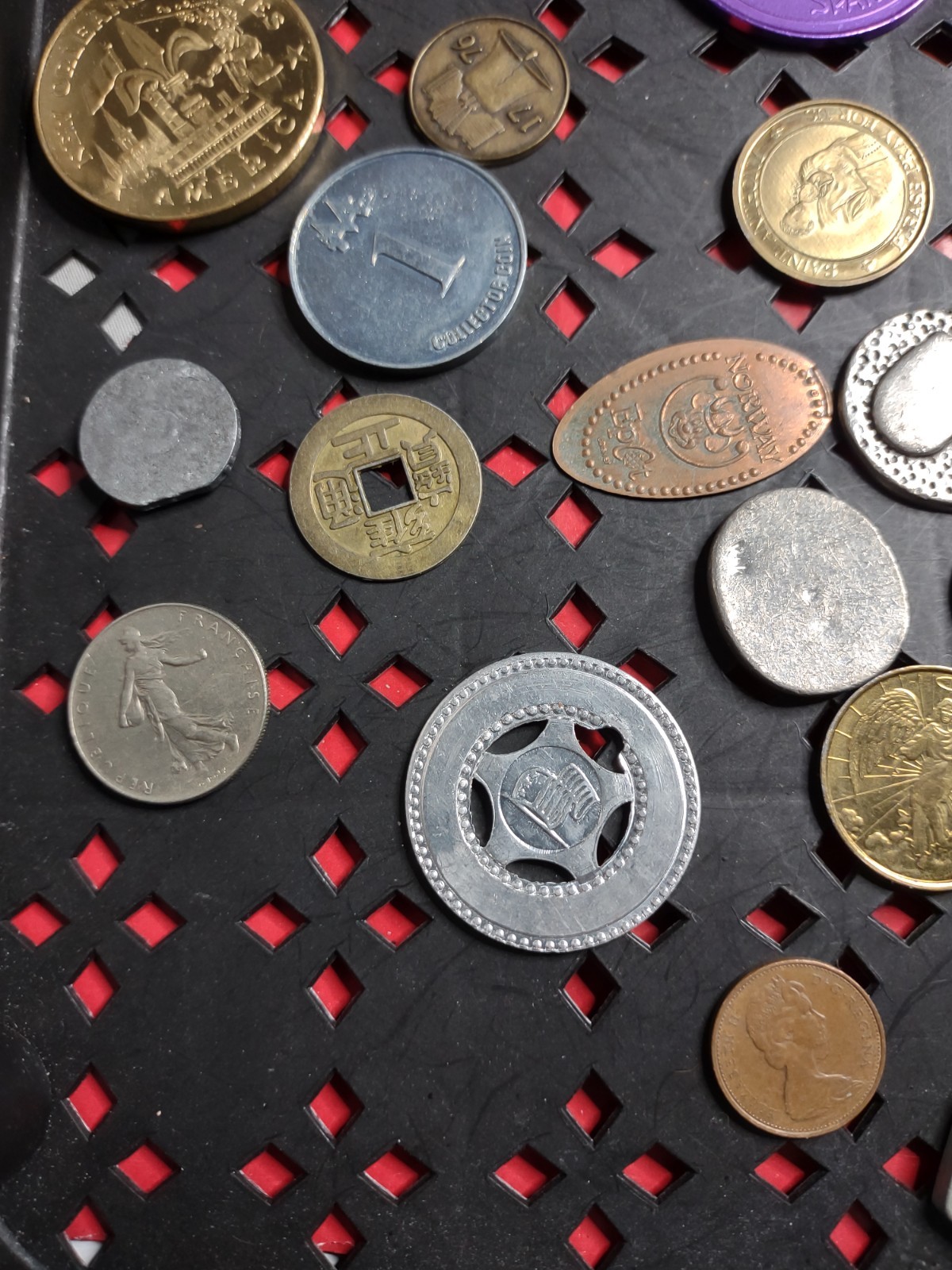 Mixed Junk Drawer Lot Mostly Tokens And Coins Junk Lot BN25
