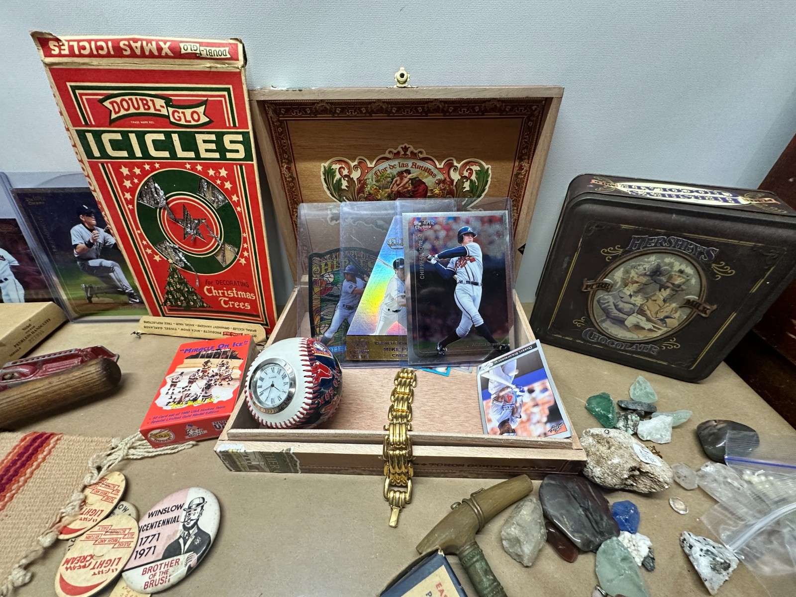 Junk Drawer Lot #5 – Random Antique Vintage Smalls – Coins Cards Jewelry Money