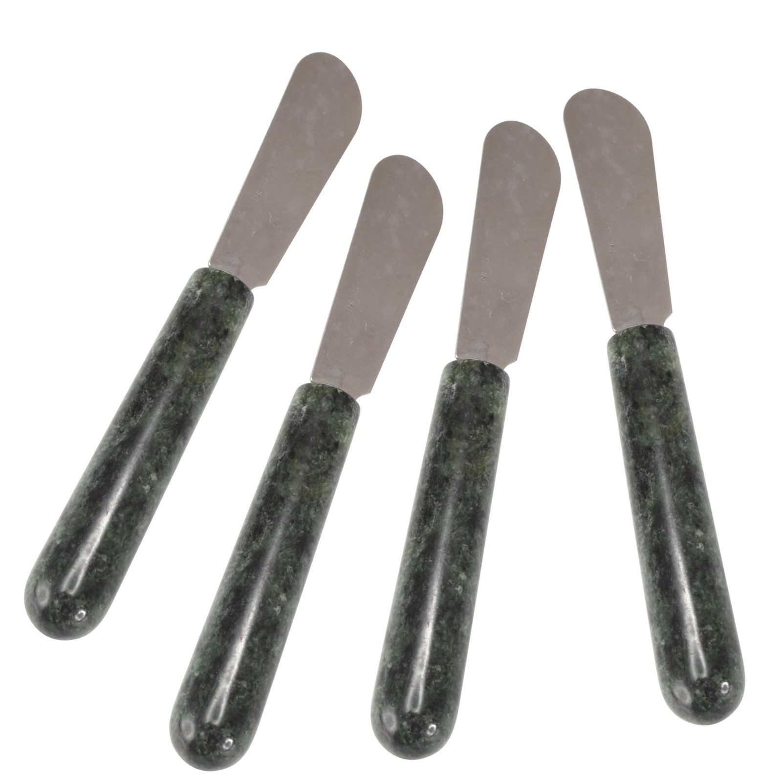 Creative Home Natural Green Marble Set of 4 Pieces Cheese Spreader, Butter Knife